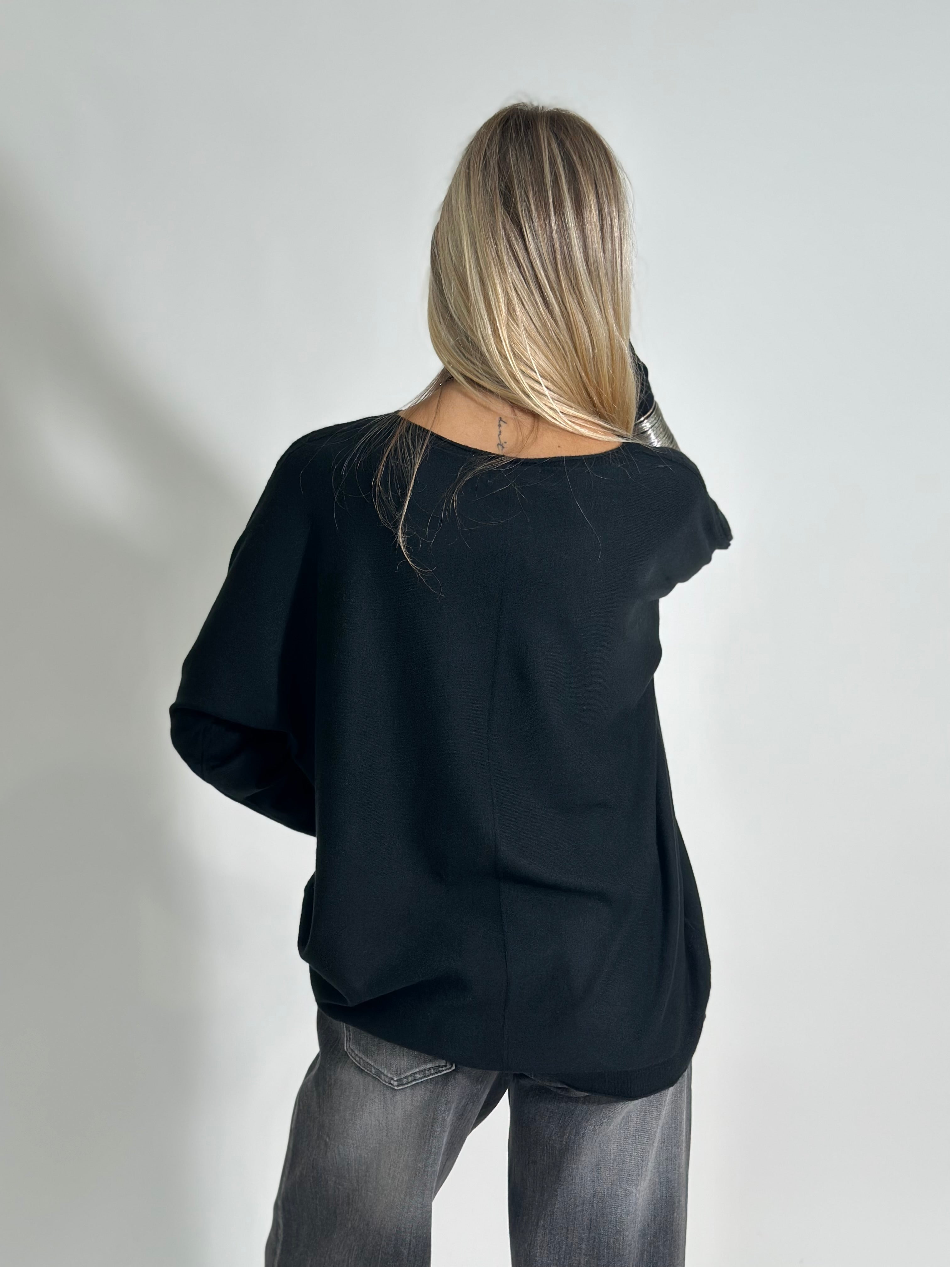 Maglia treccina ZS3097 NERO