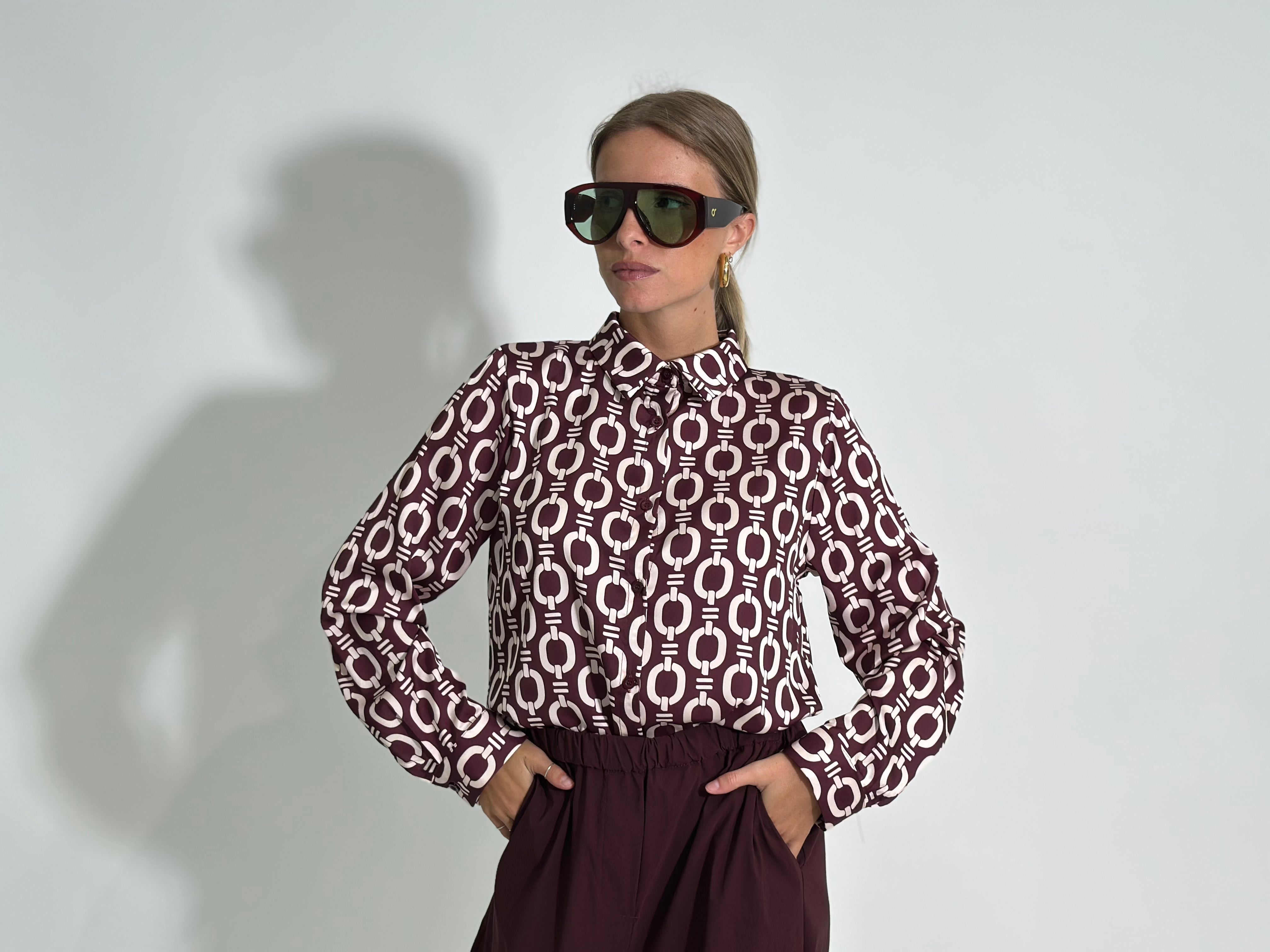 Camicia fantasia 24244 BORDO'