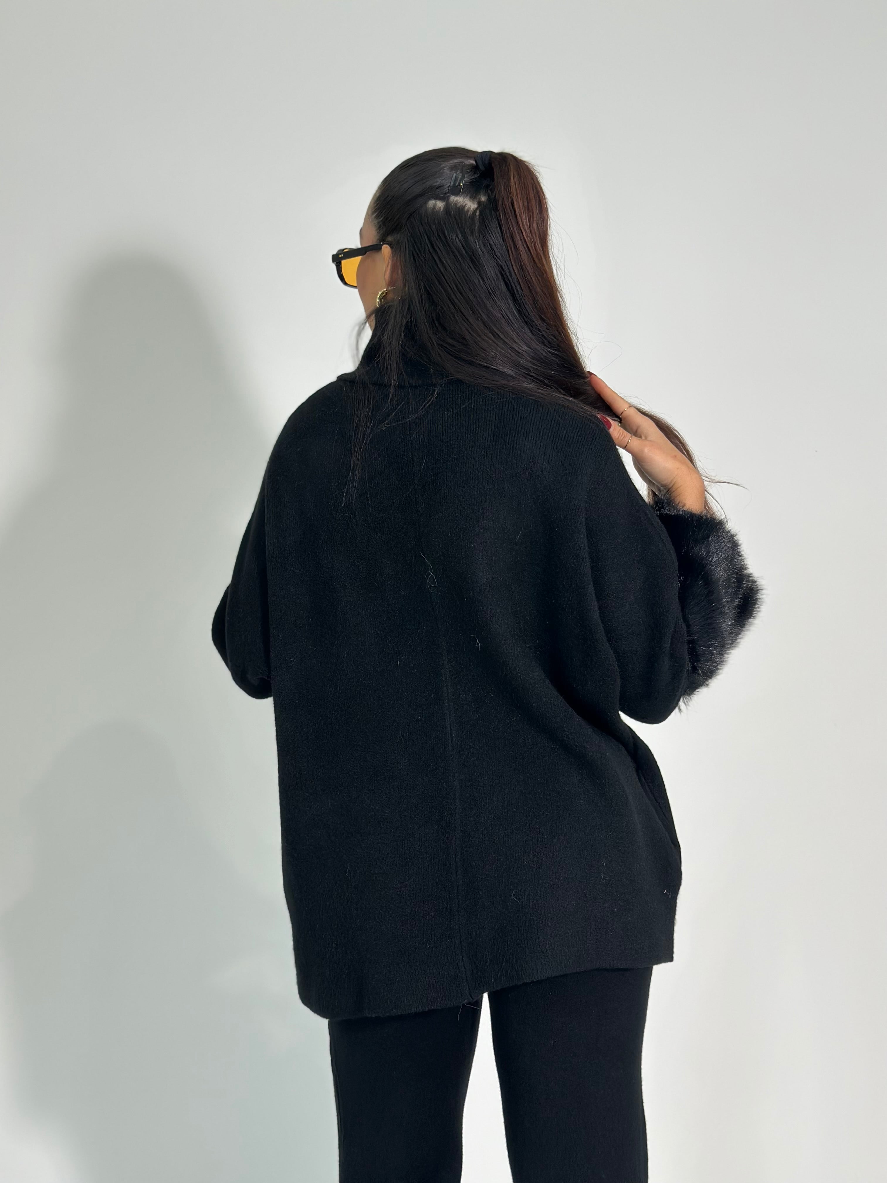 Maglia zip C686 NERO