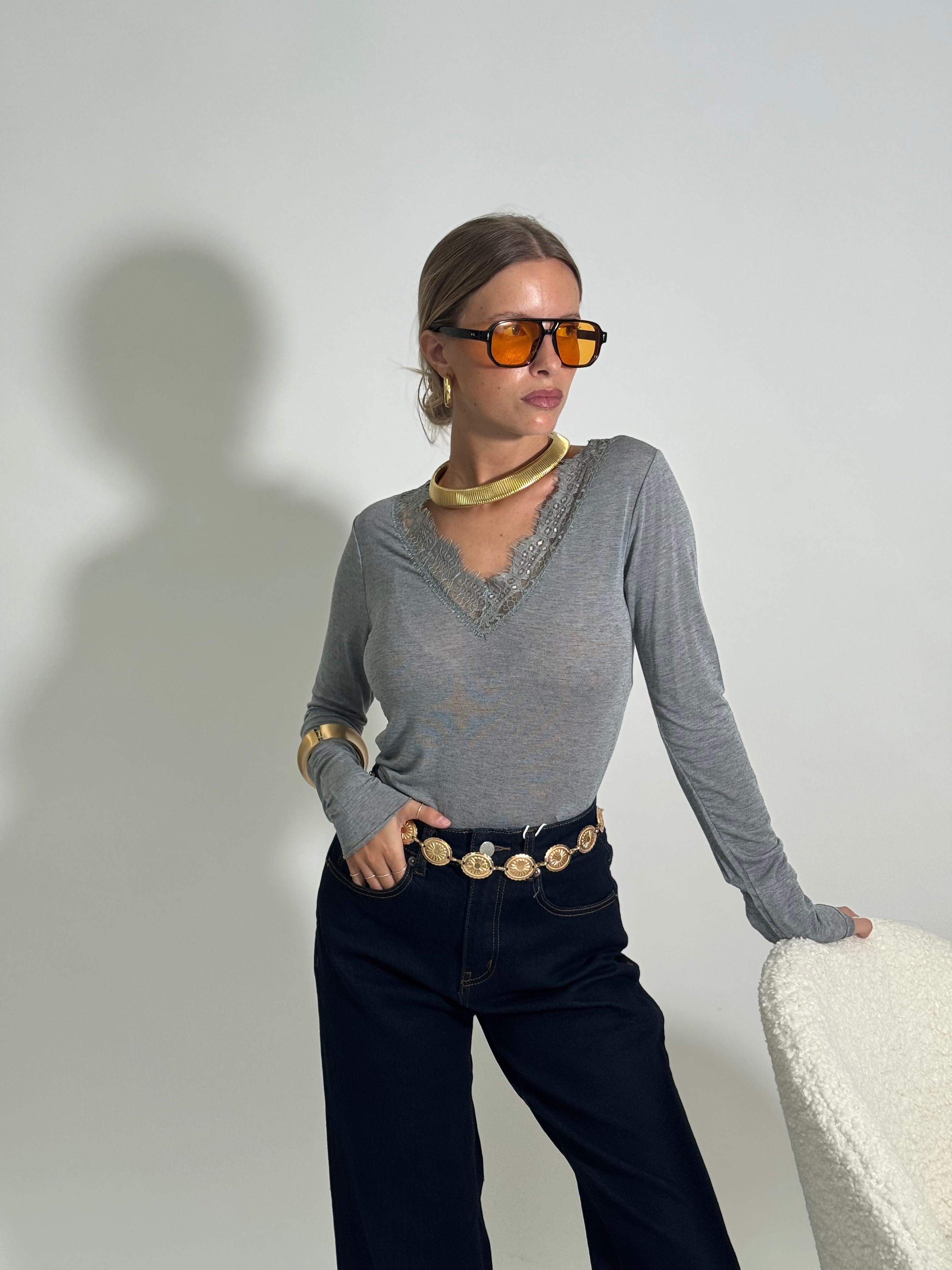 Maglia light cashmere pizzo 26546A