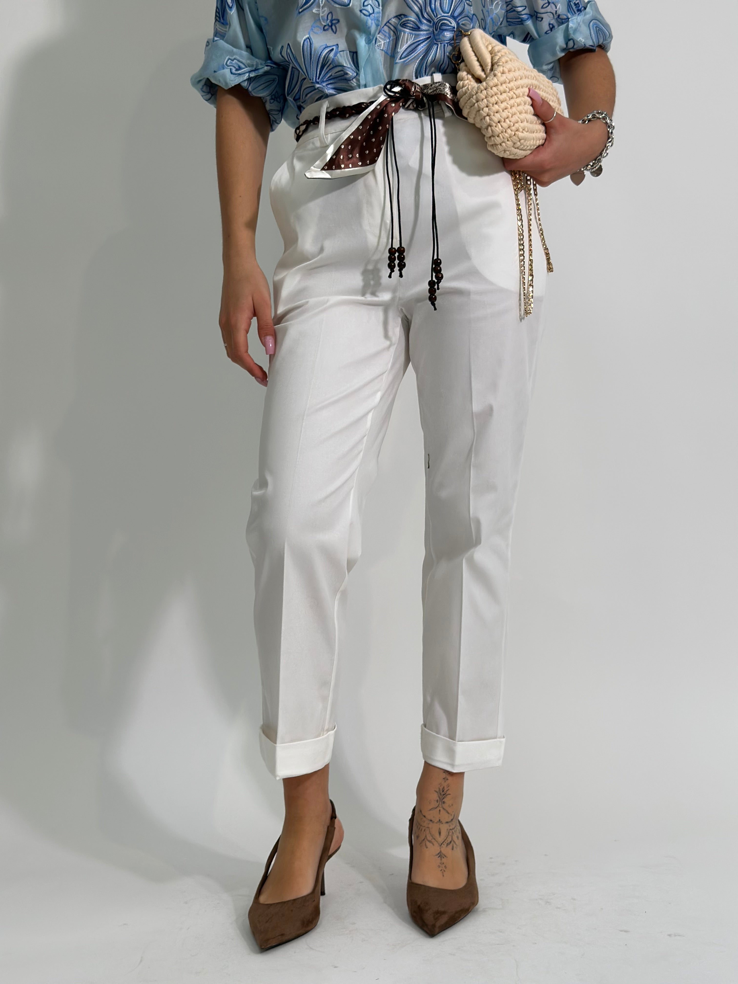 Pantalone sigaretta 83078 BIANCO