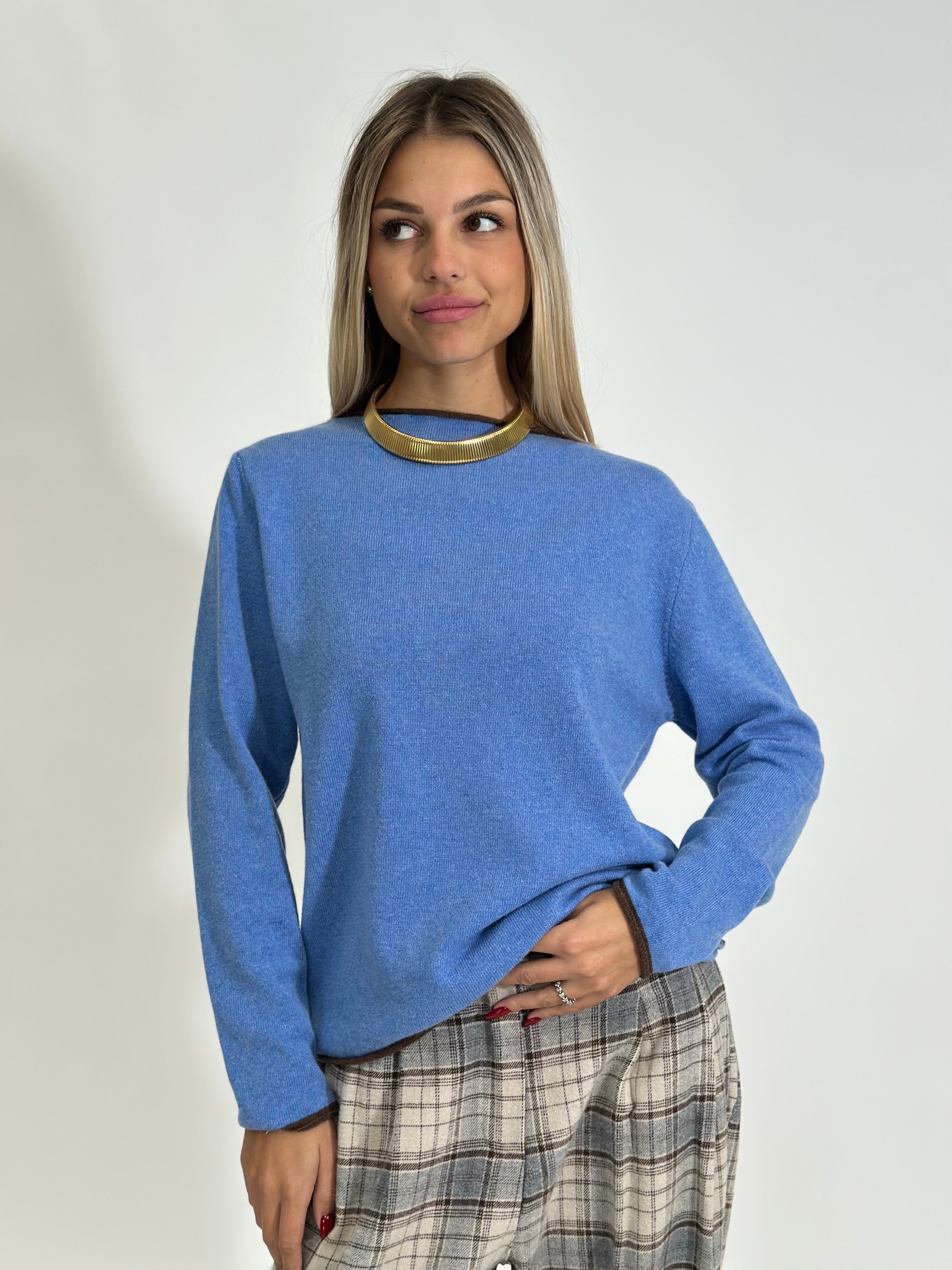 Maglia cashmere blend Bicolore 6635