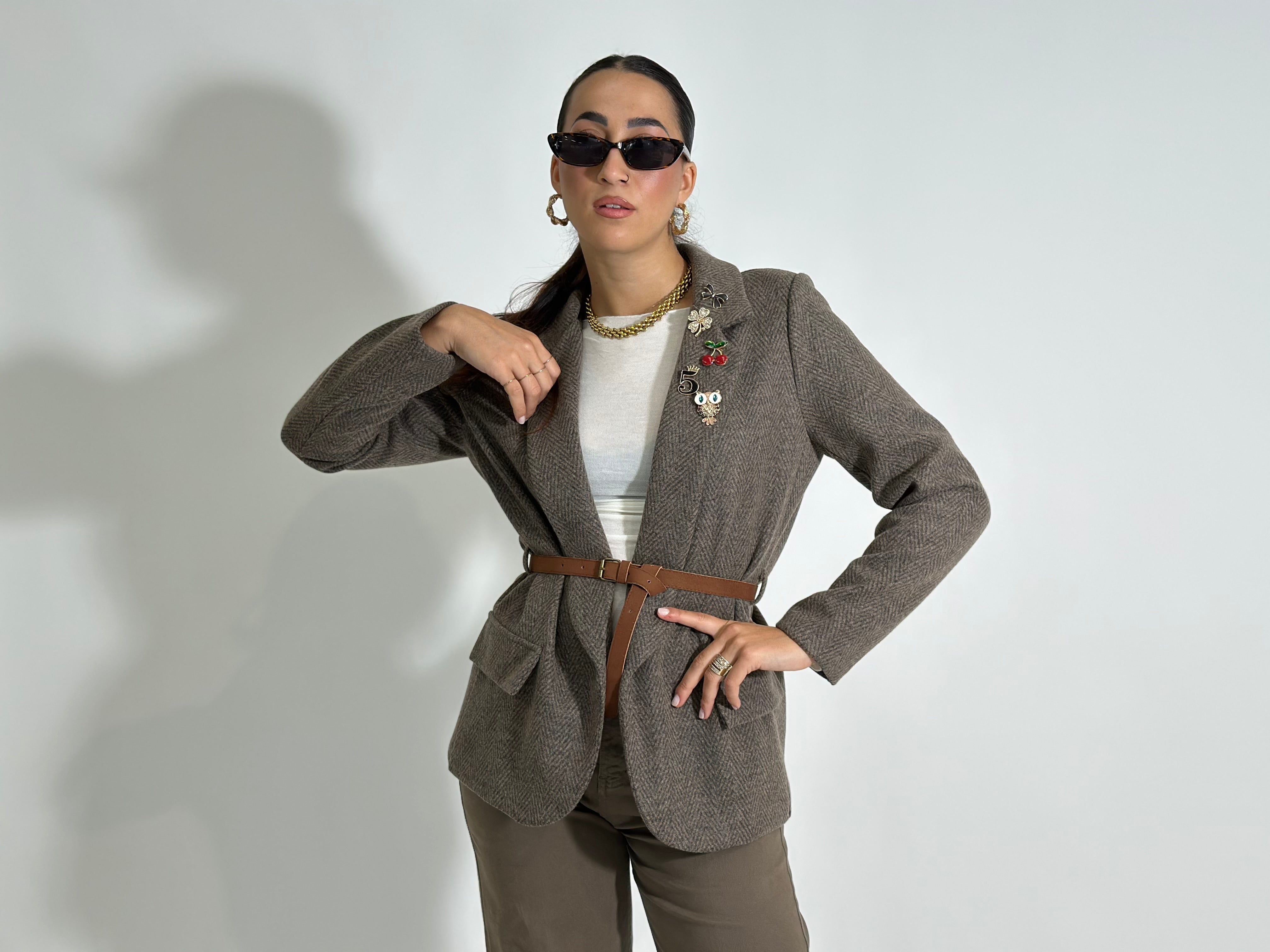 Giacca cintura 4182 MORO