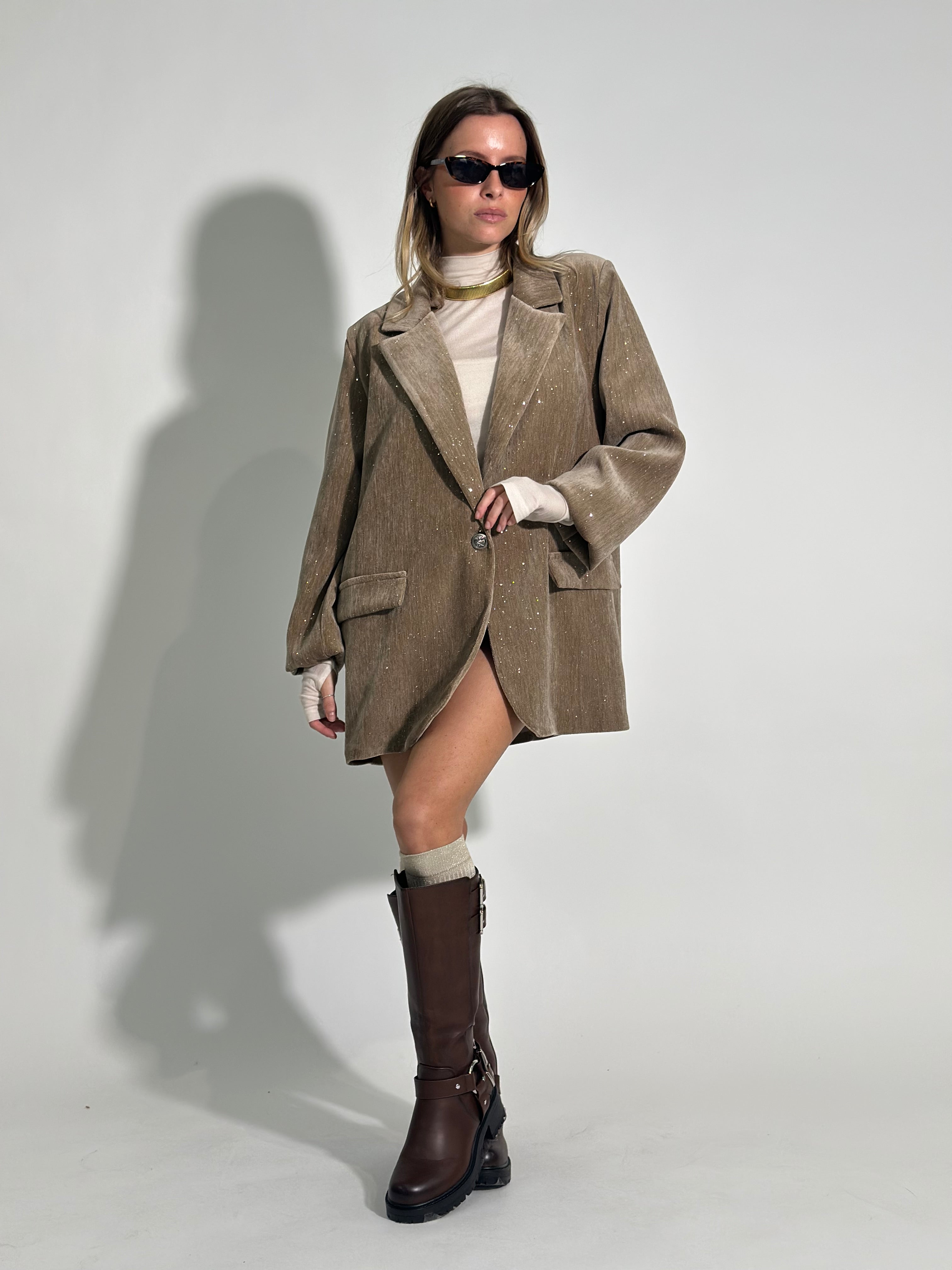 Giacca velluto brillantino A7006