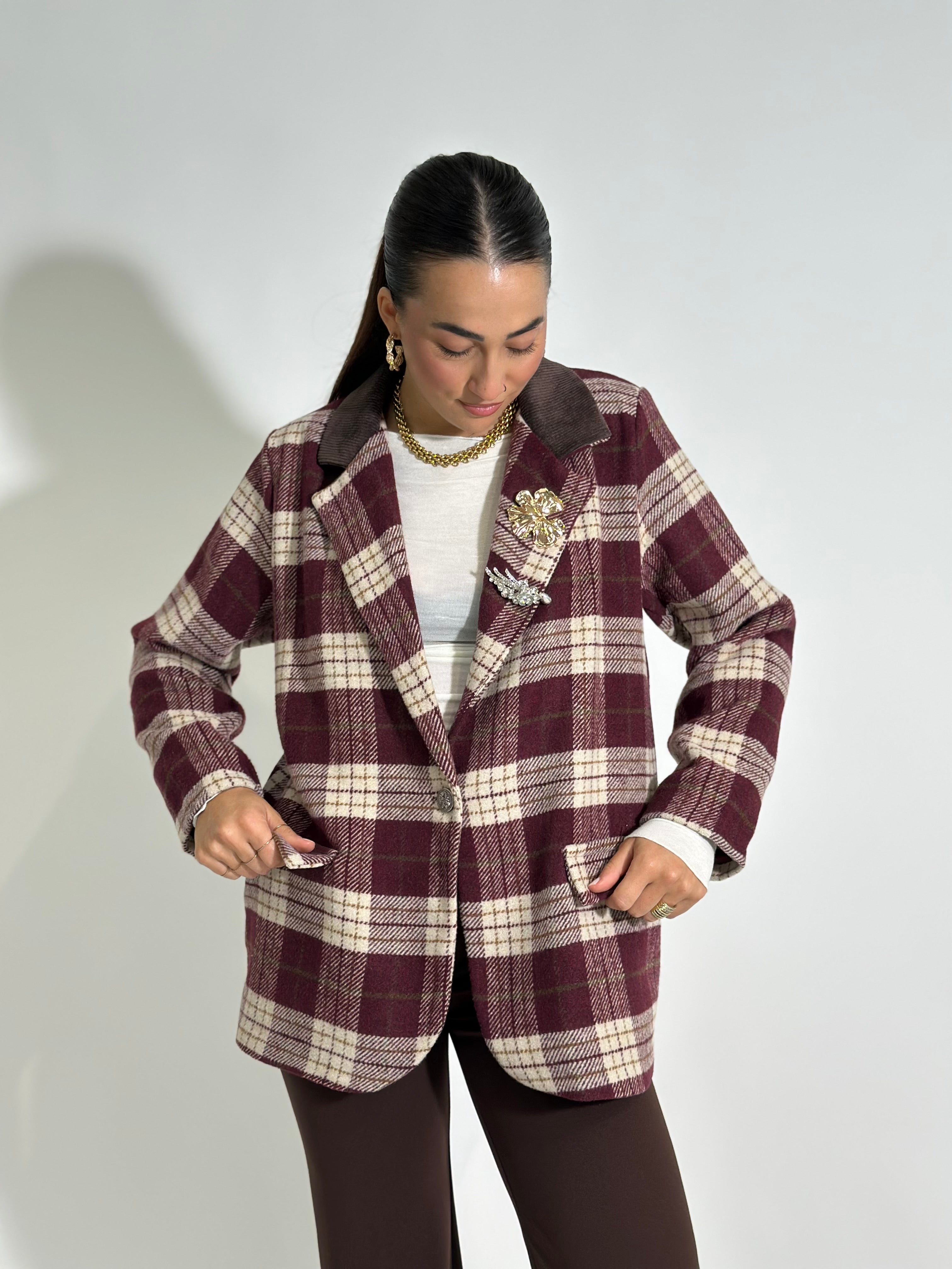 Giacca Check 7869 BURGUNDY