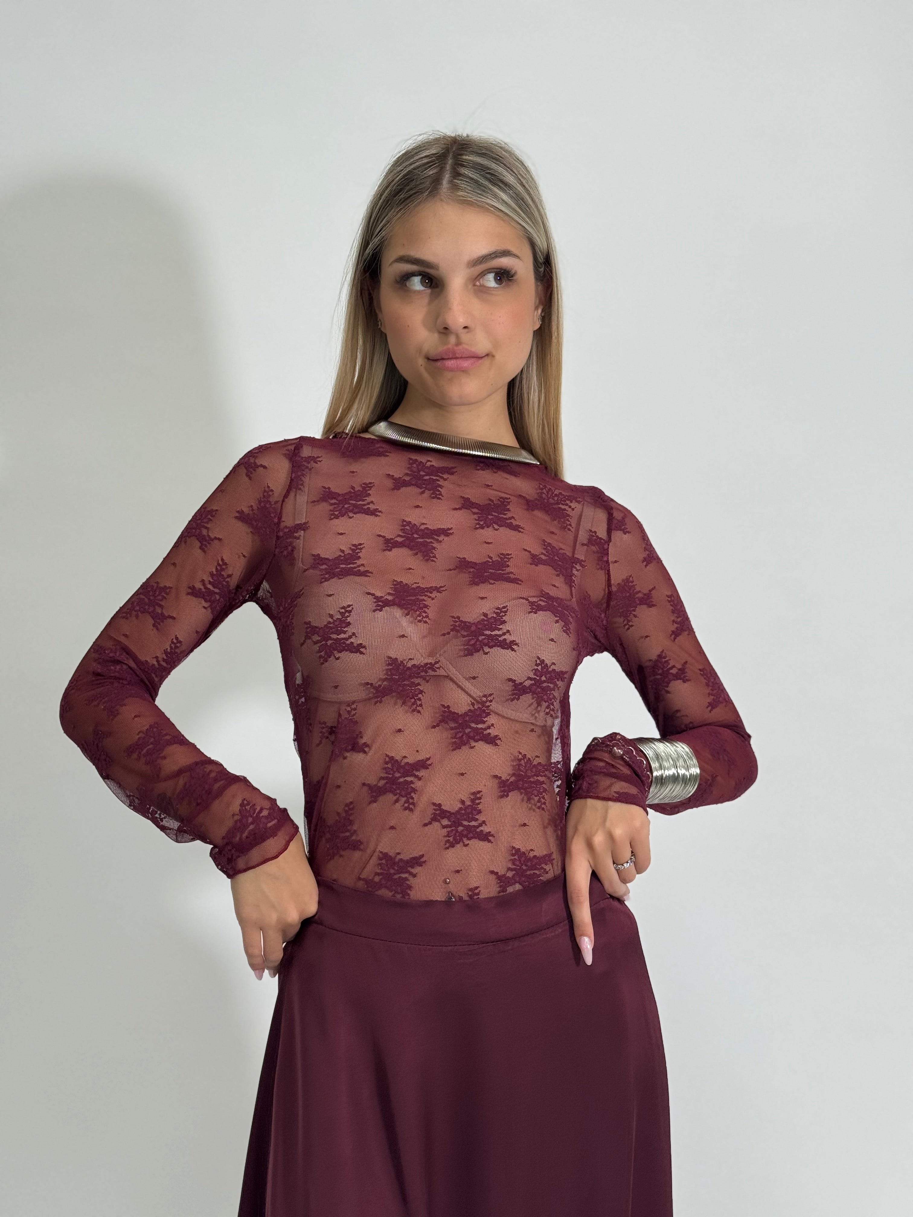 Maglia pizzo 27543 BORDO