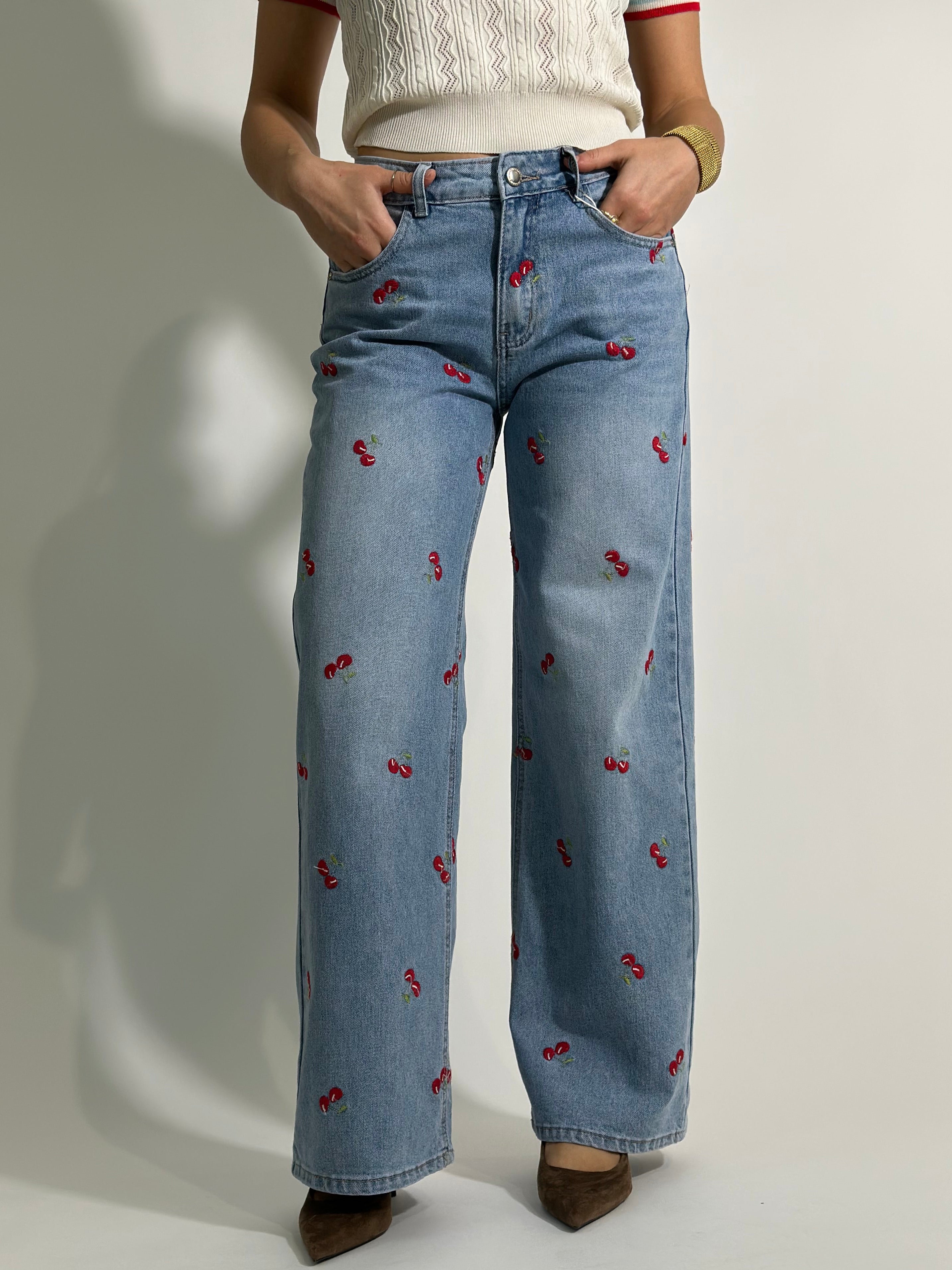 Jeans cherry ricamo 5372