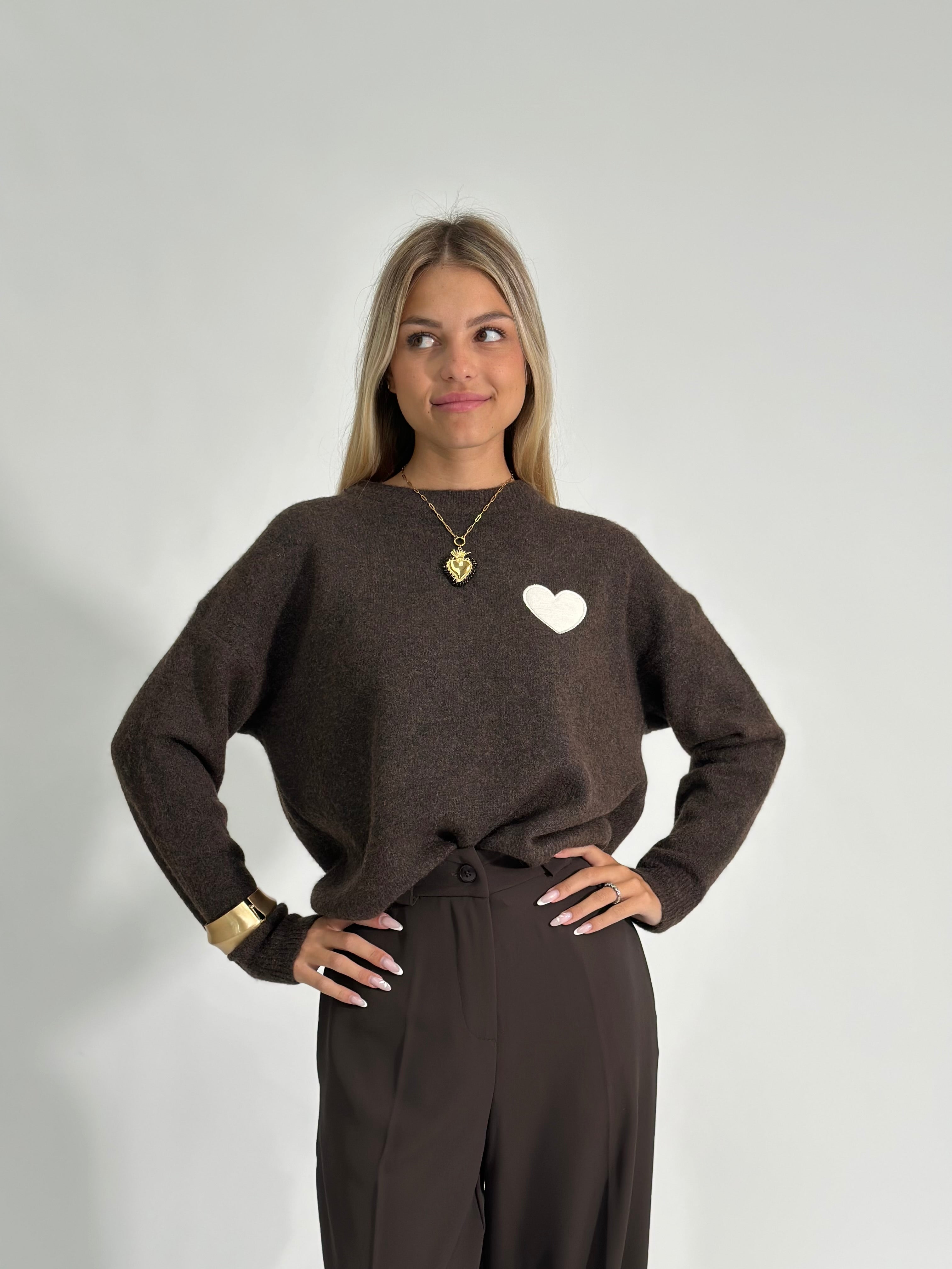 Maglia cuore 2583 MORO
