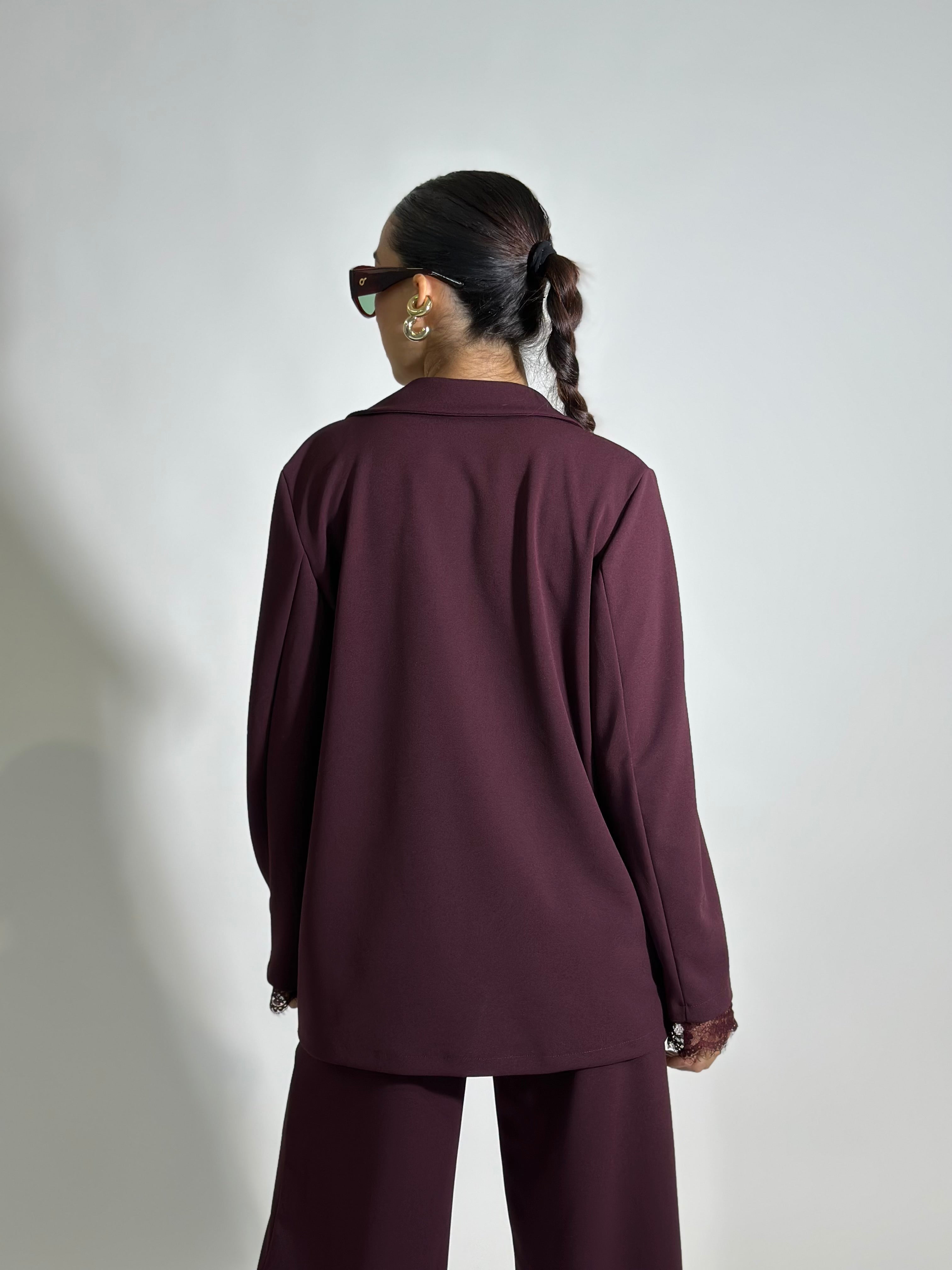 Completo crep pizzo 5579 BURGUNDY