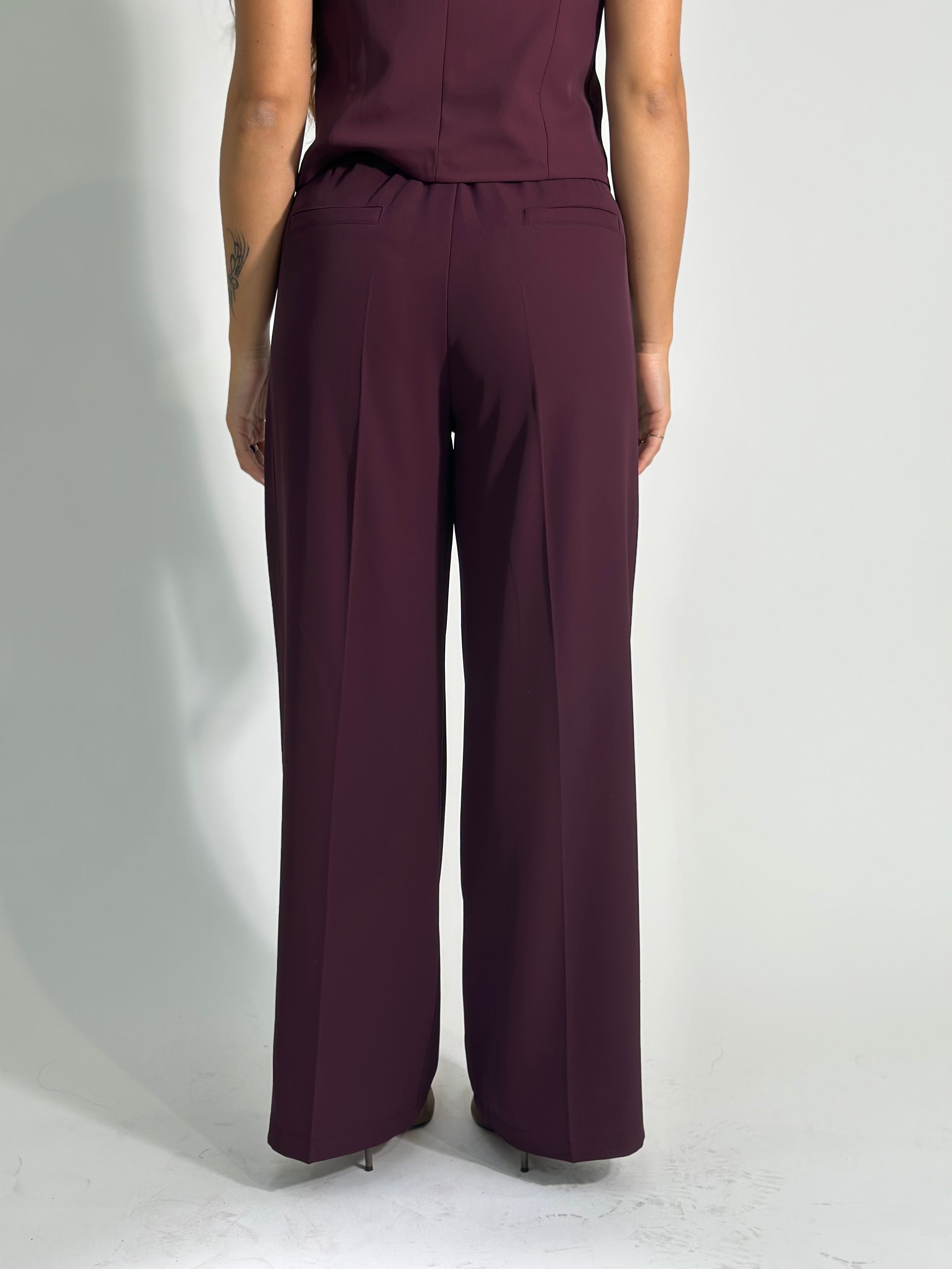 Pantalone fluido 7229 BURGUNDY