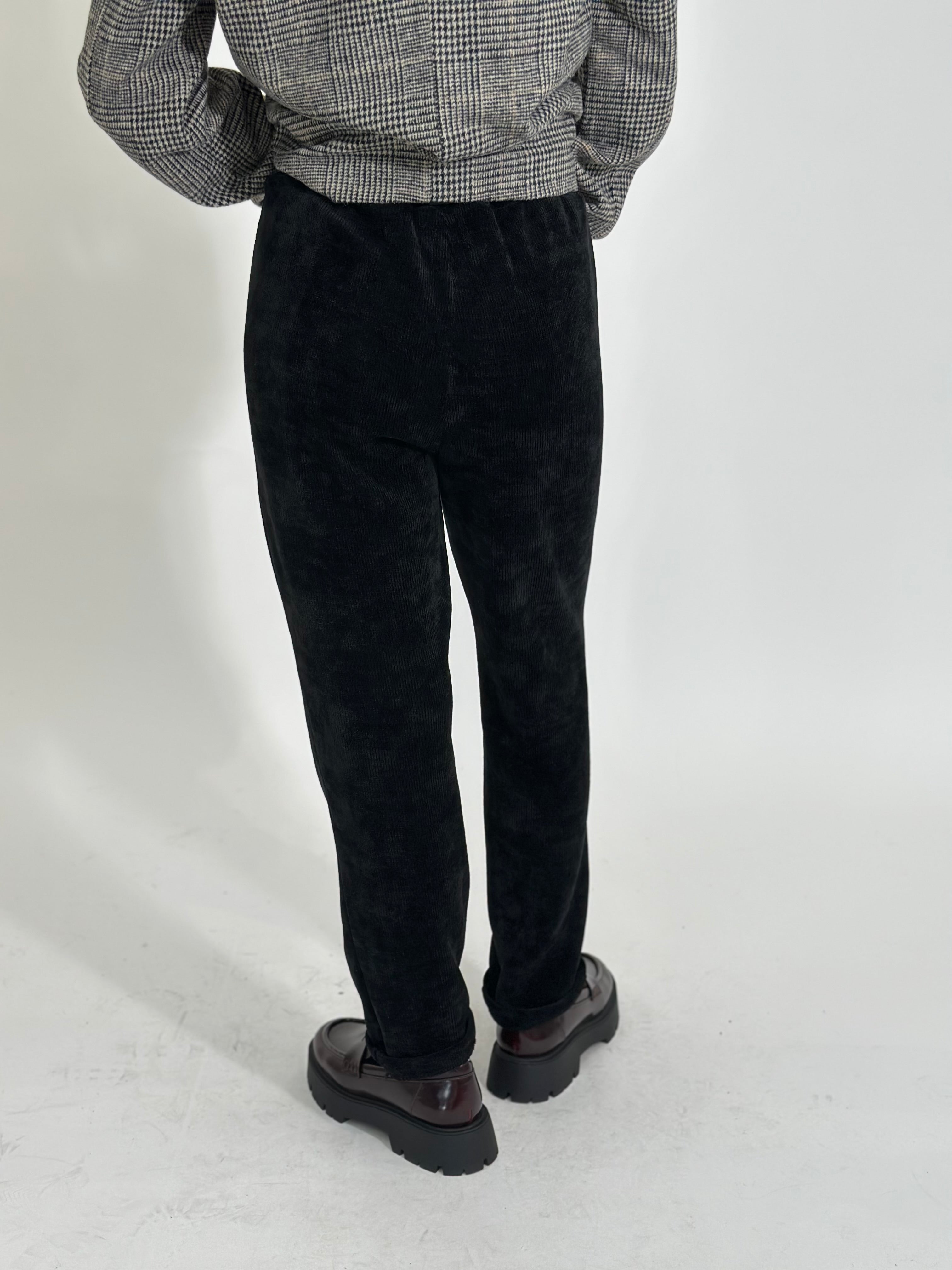 Pantalone costina K25337 NERO