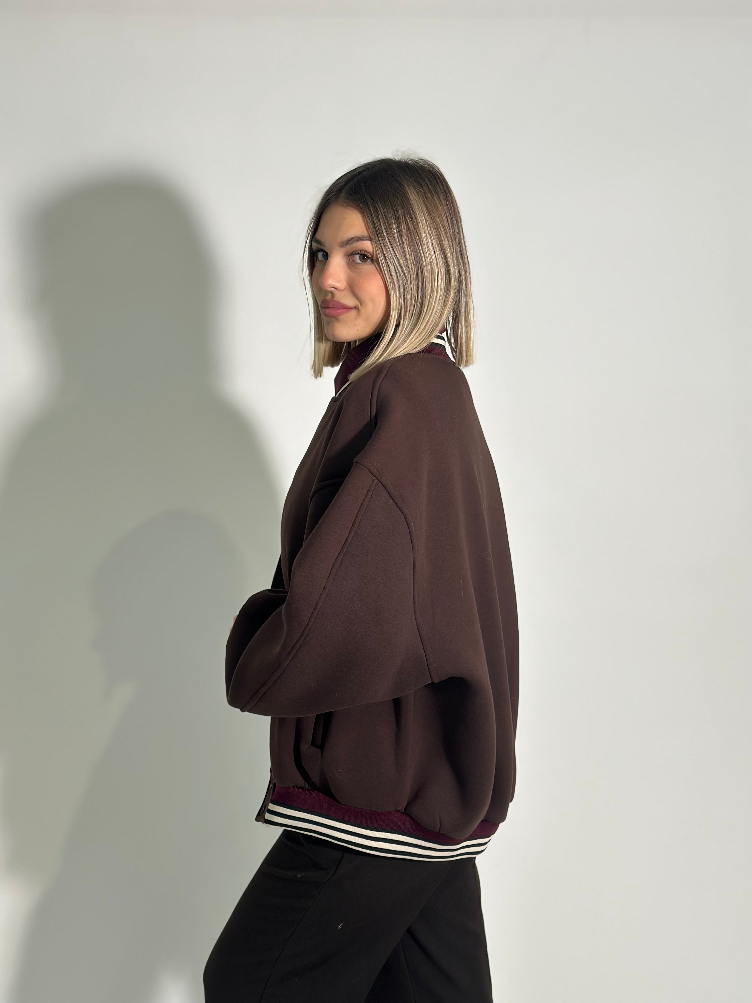 Giacca bomber felpata 3843 MORO