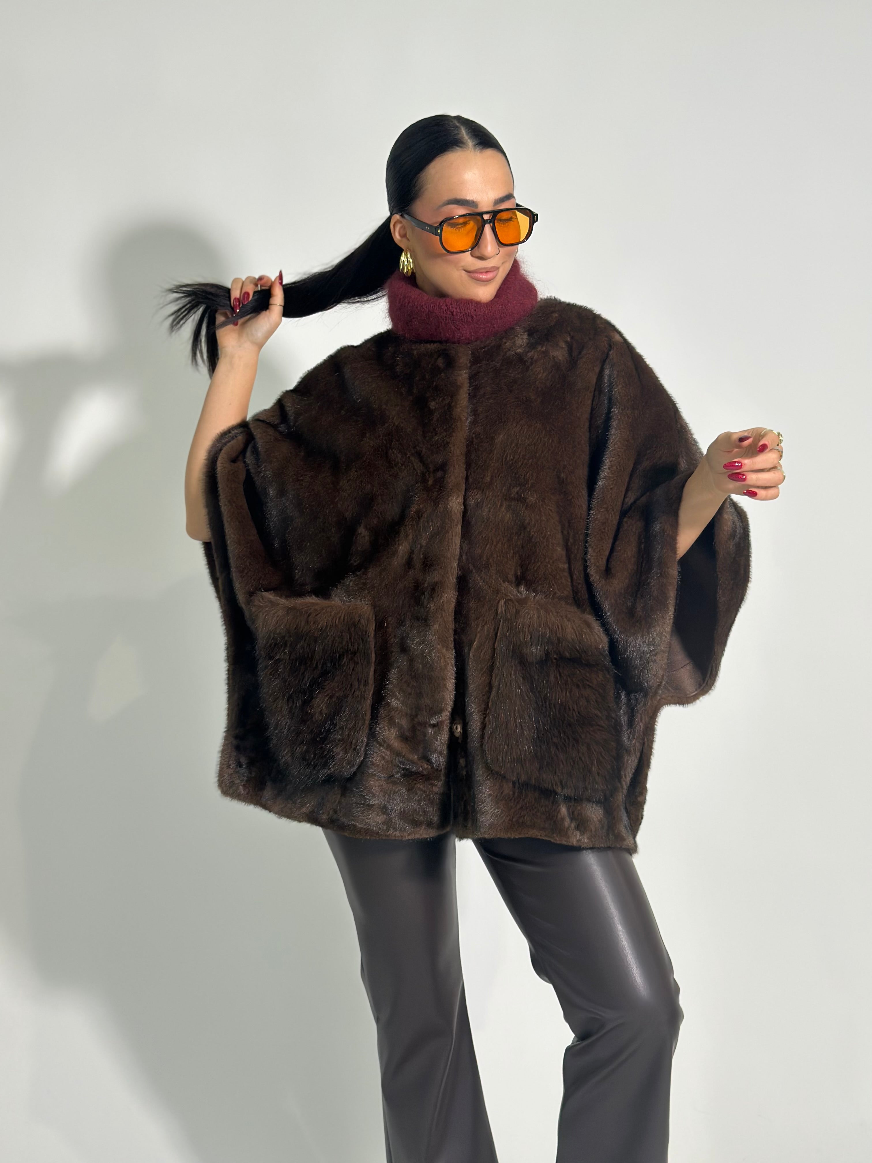 Pelliccia poncho 25003