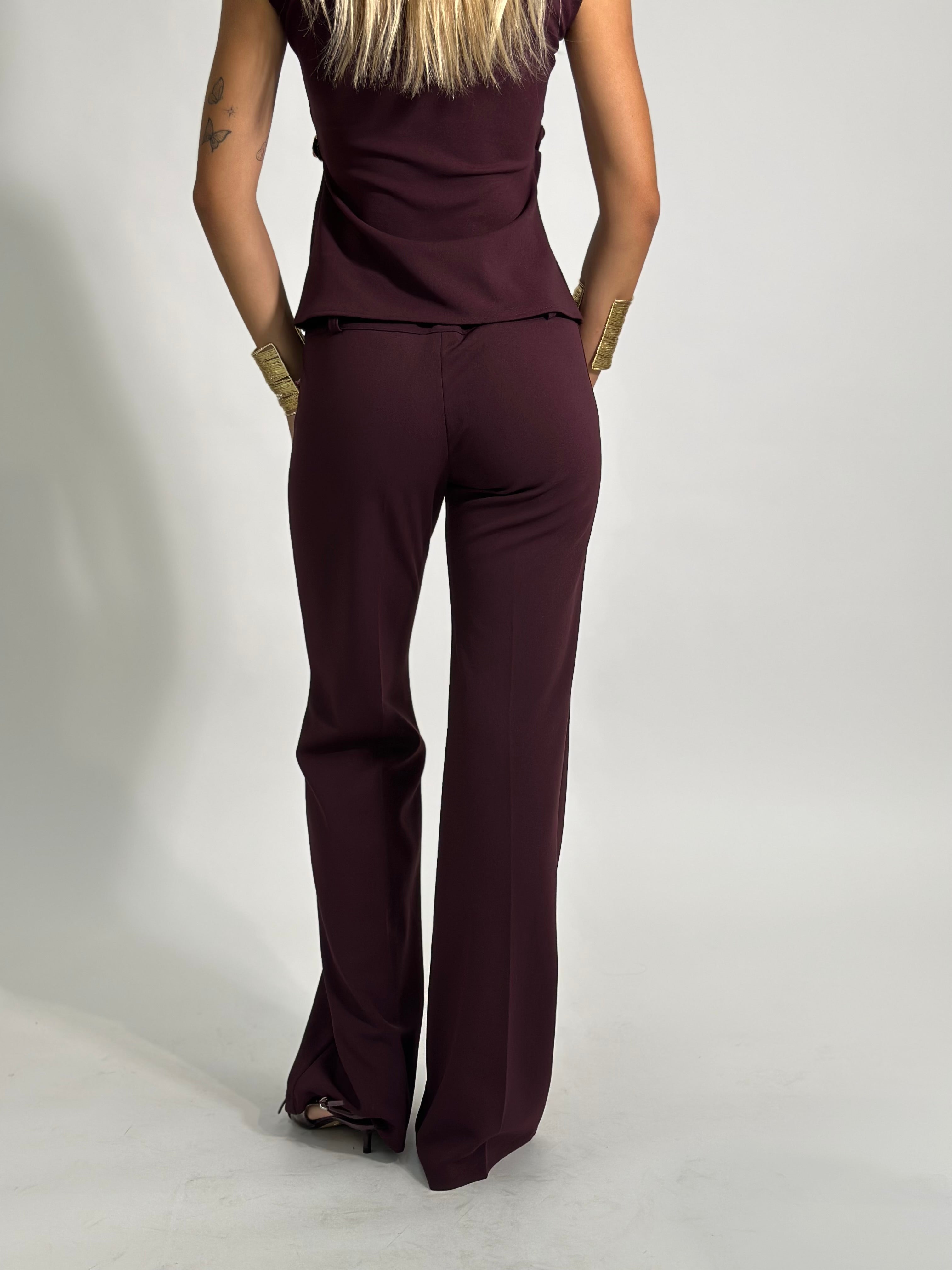Pantalone flare 80 BURGUNDY