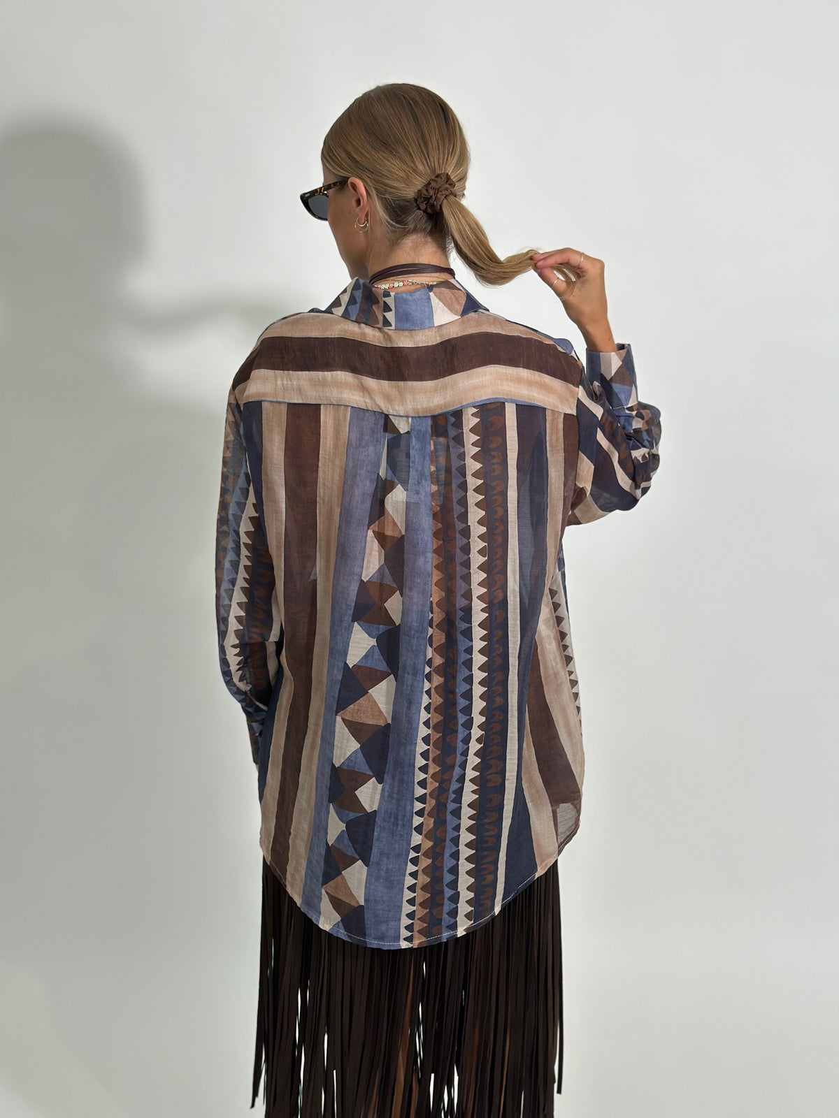 Camicia fantasia 6617 BLU