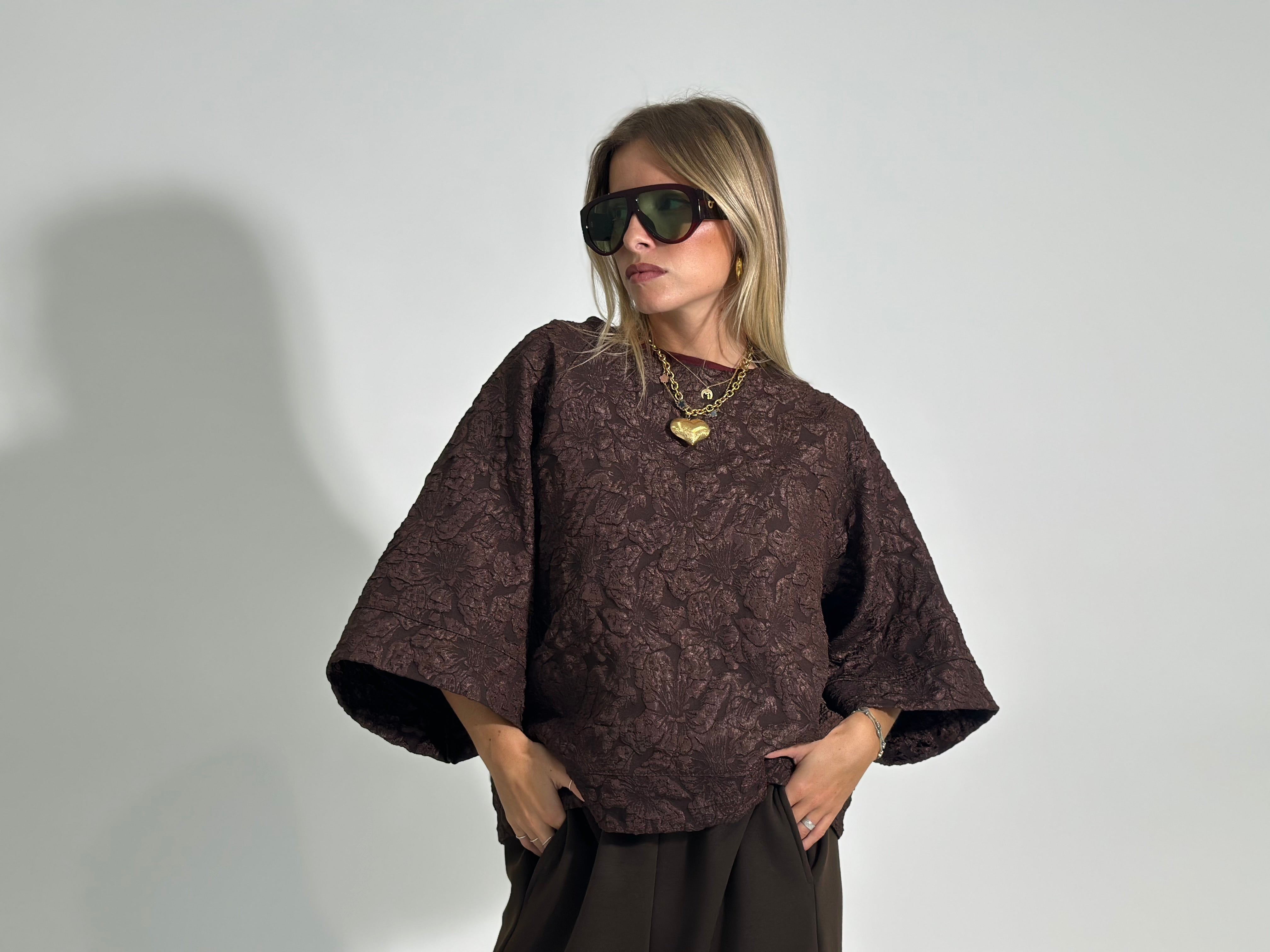 Maglia dama L5316 MARRONE