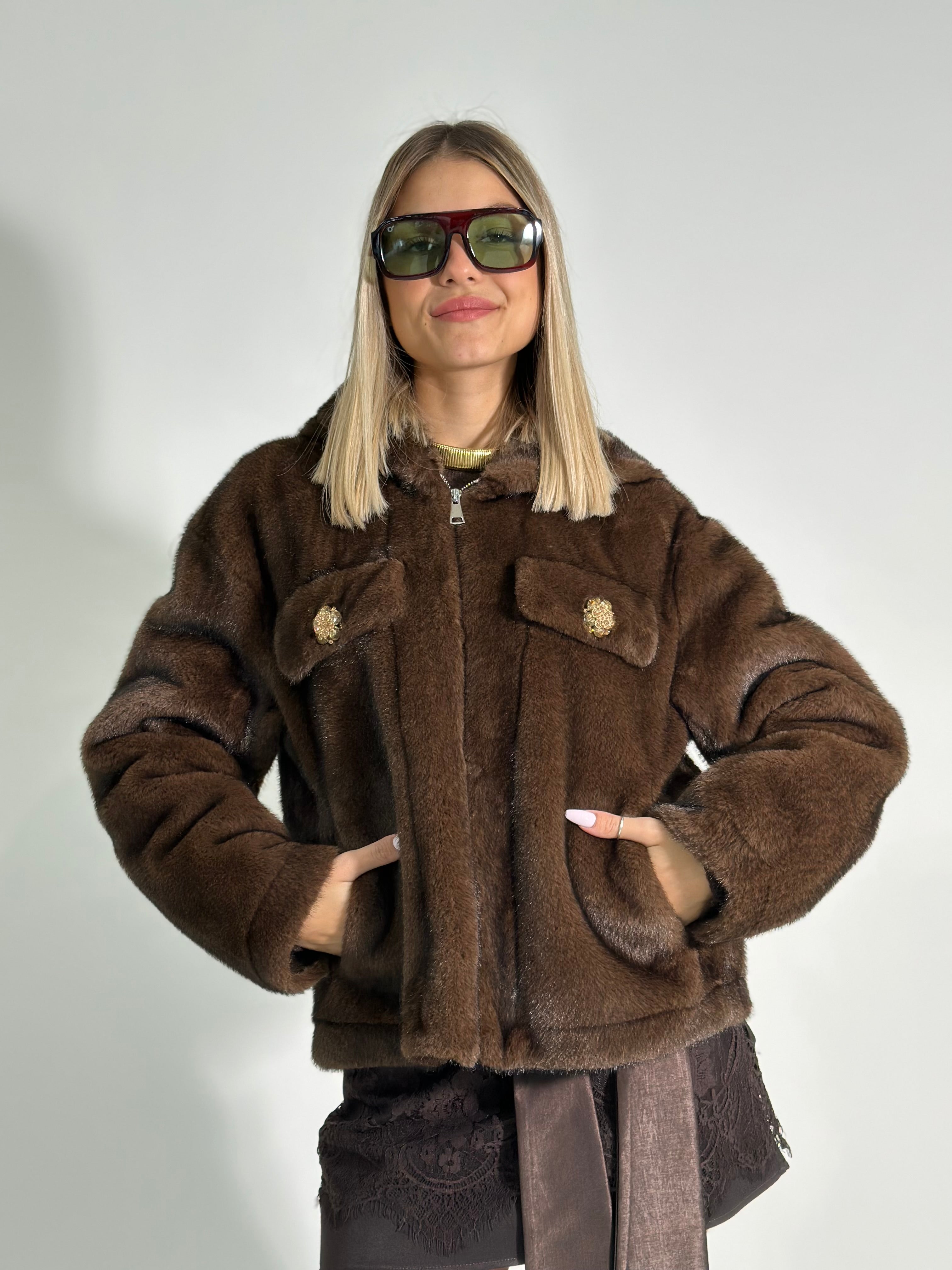 Pelliccia cappuccio 30078 MORO