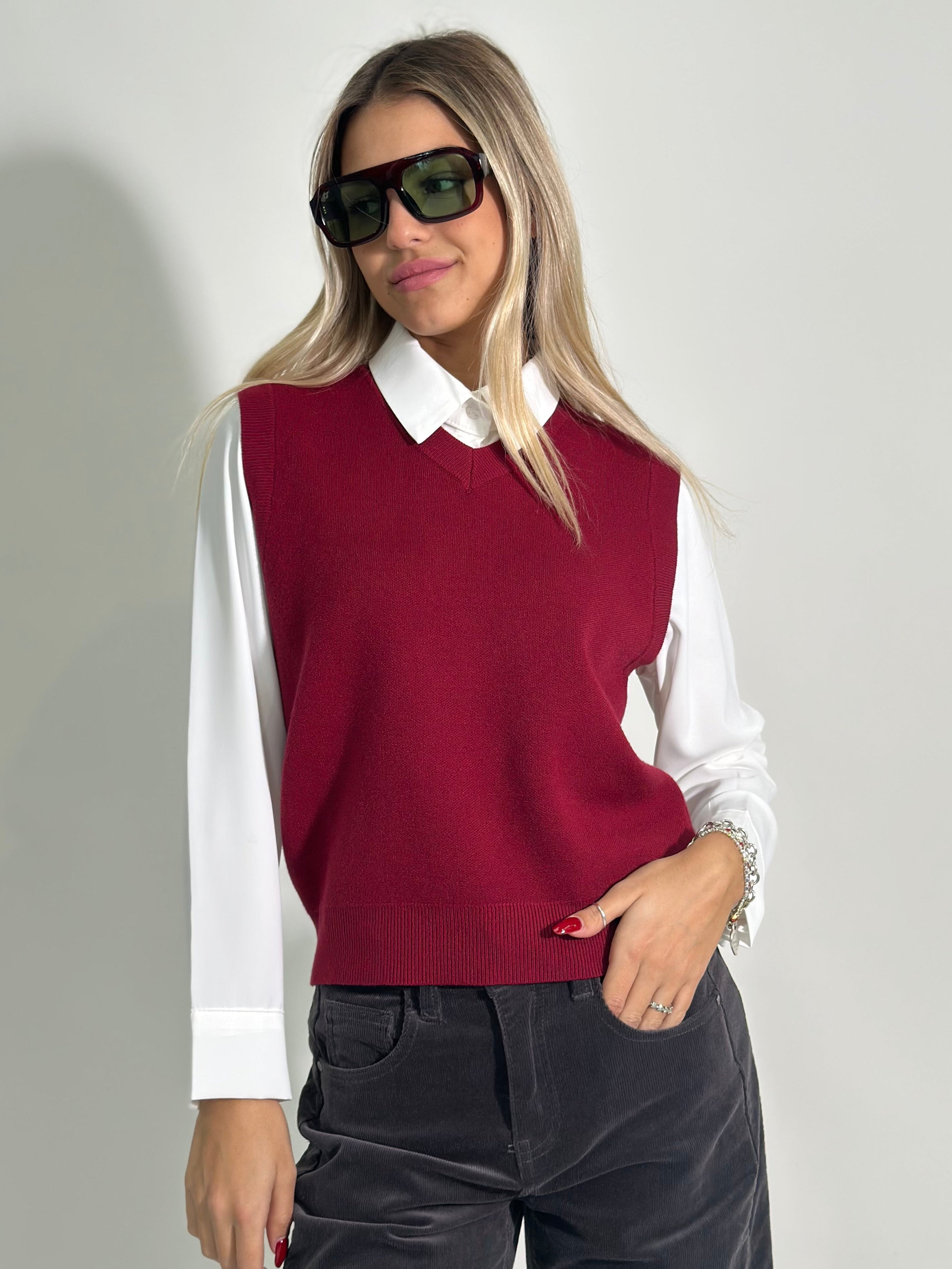 Gilet V 5355 BURGUNDY