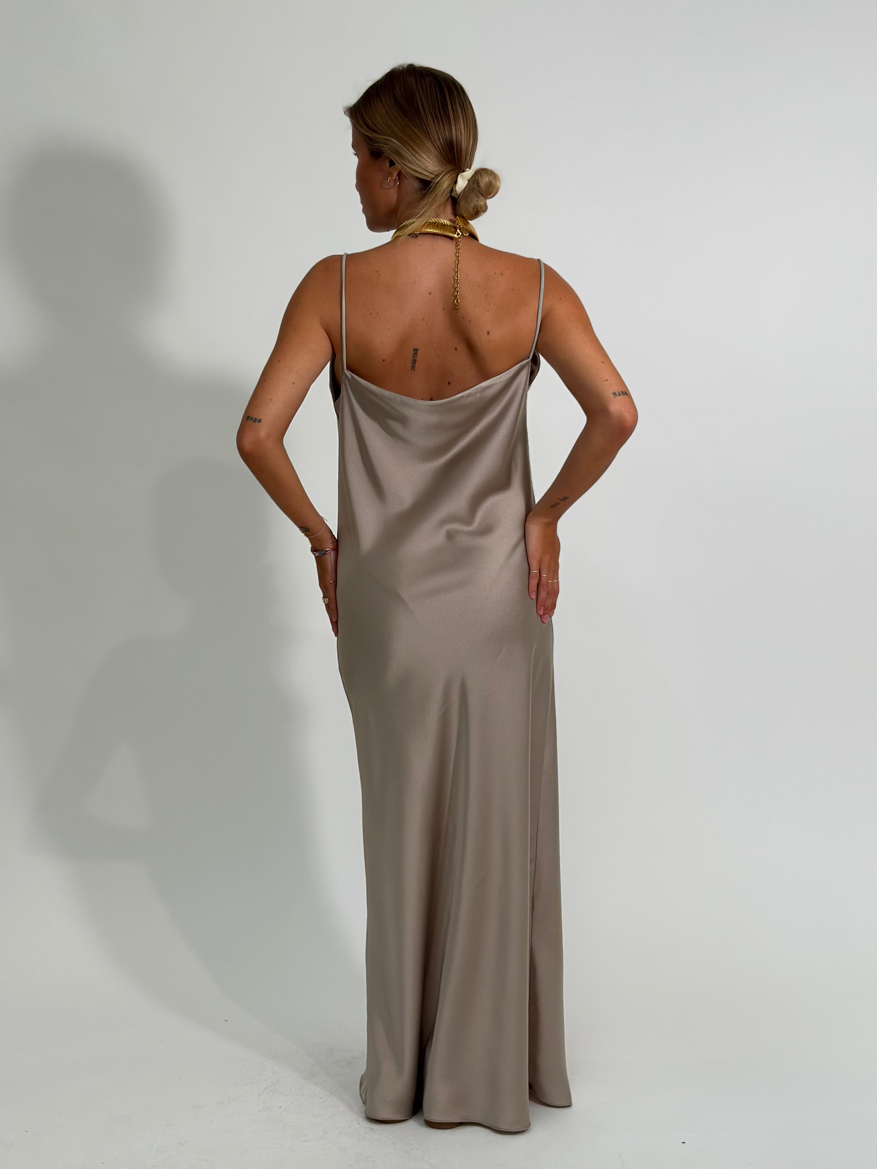Abito satin drappeggio 1502