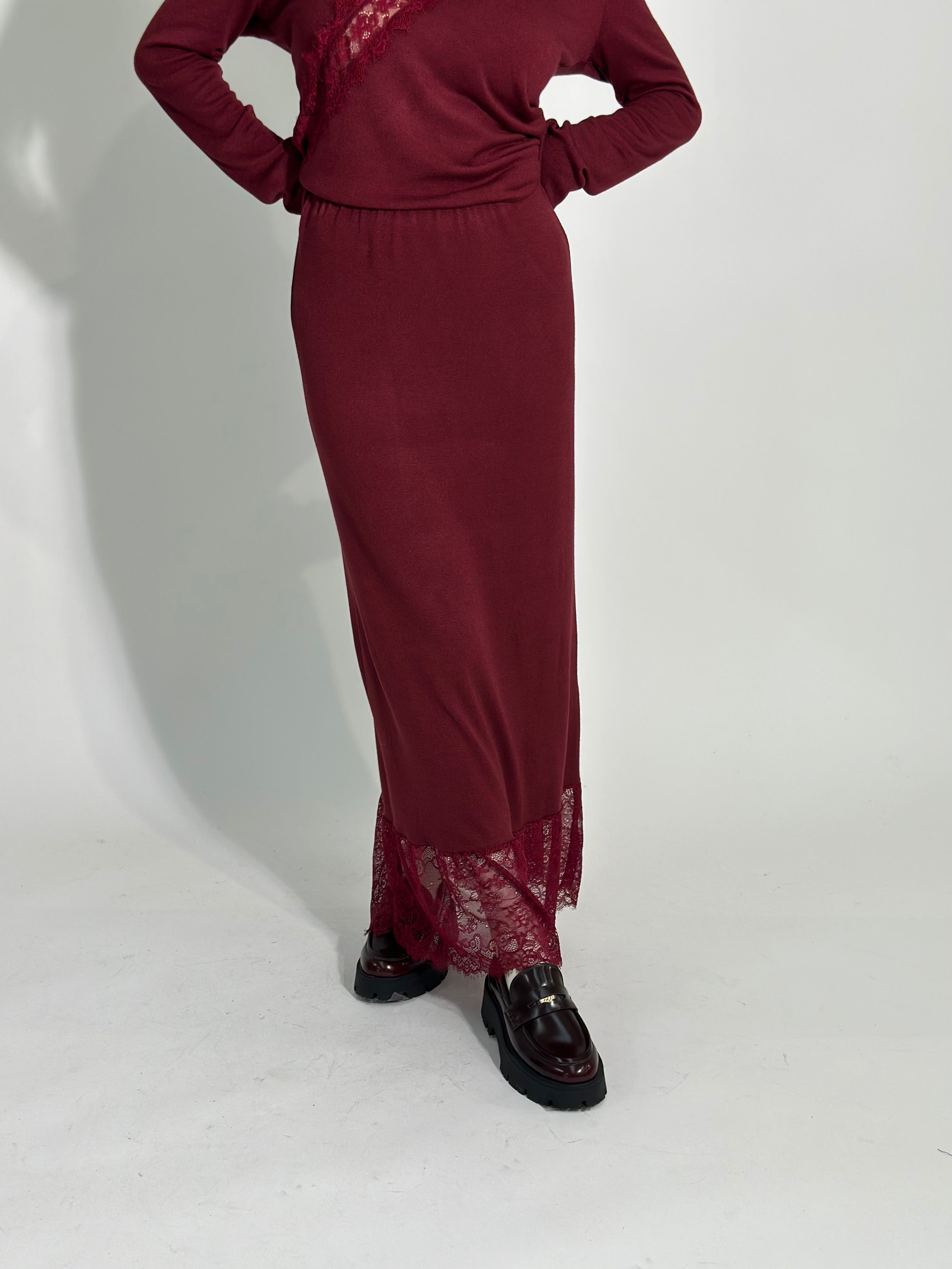 Gonna maglina pizzo X2187