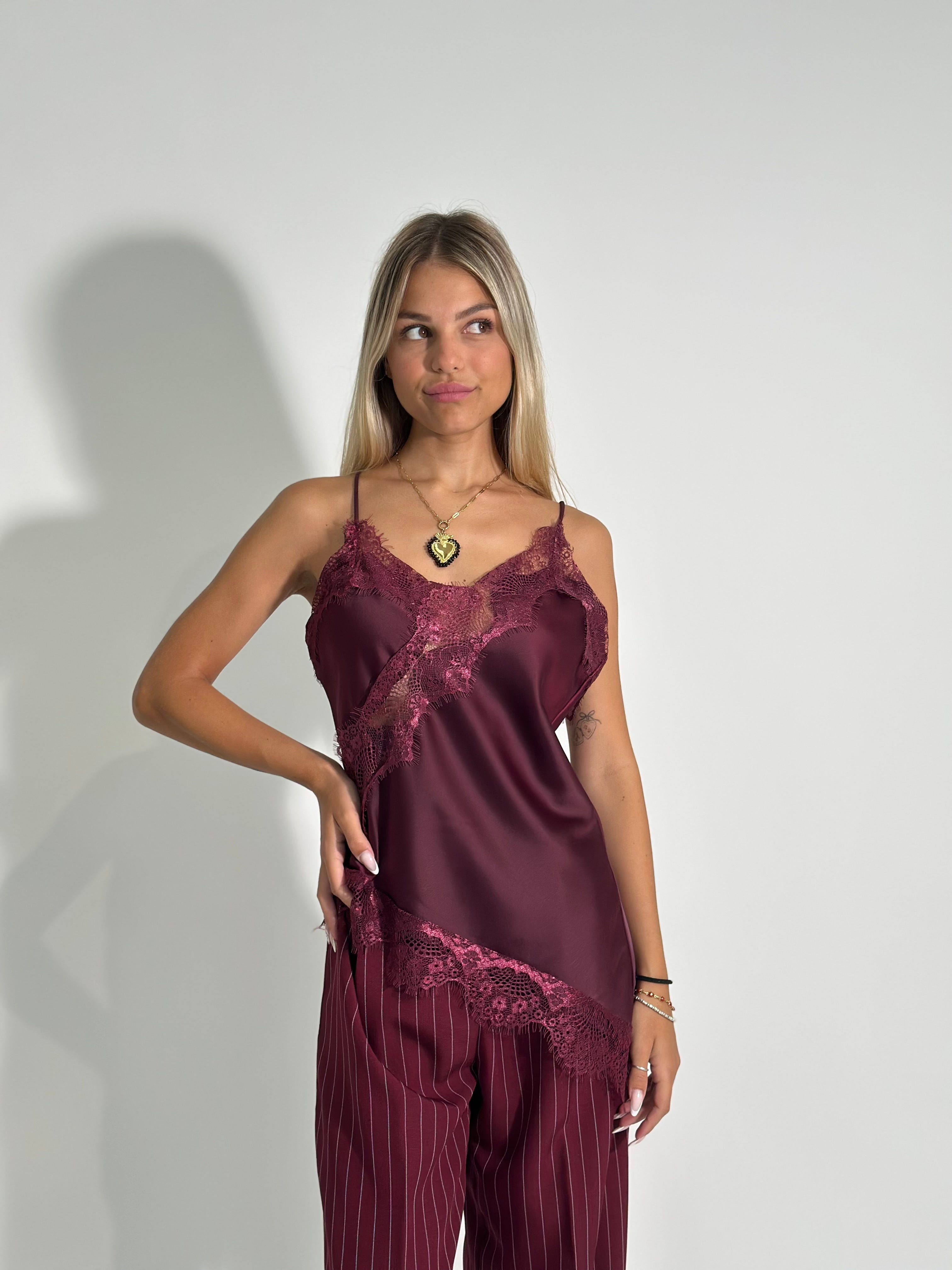 Top lingerie L316 BURGUNDY