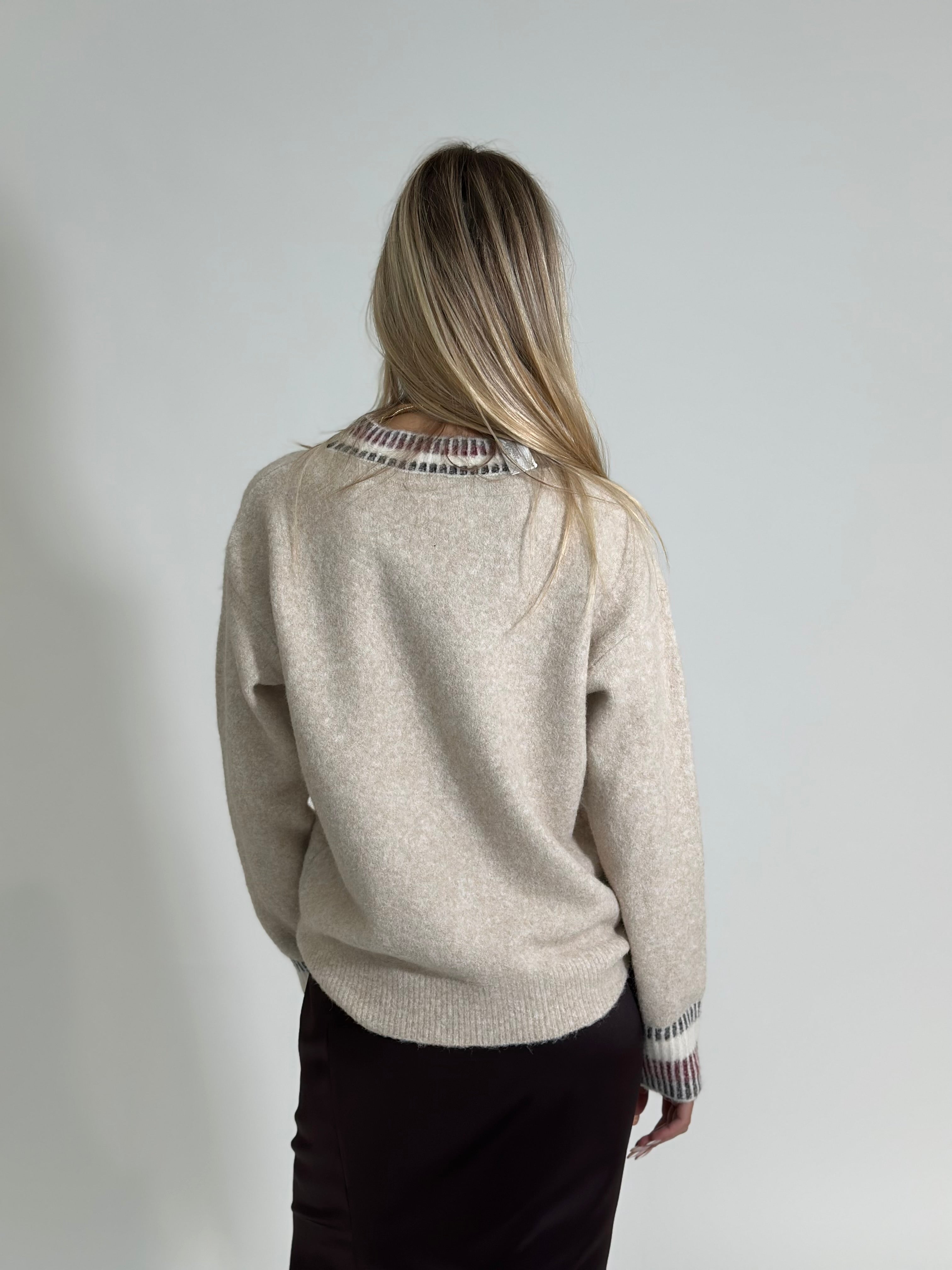 Maglia soft intarsio 4982526 BEIGE