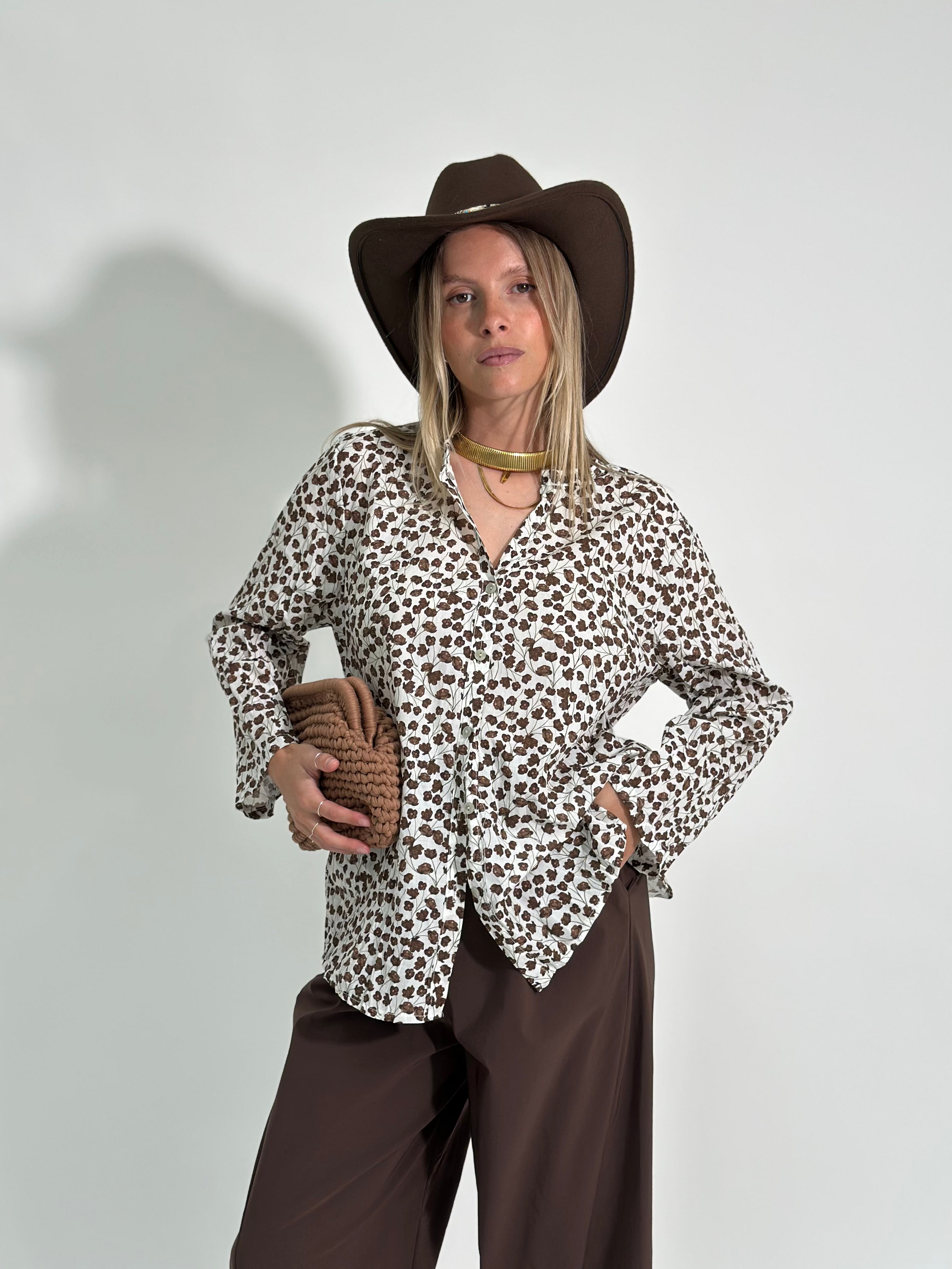 Camicia floreale 2588 CIOCCO