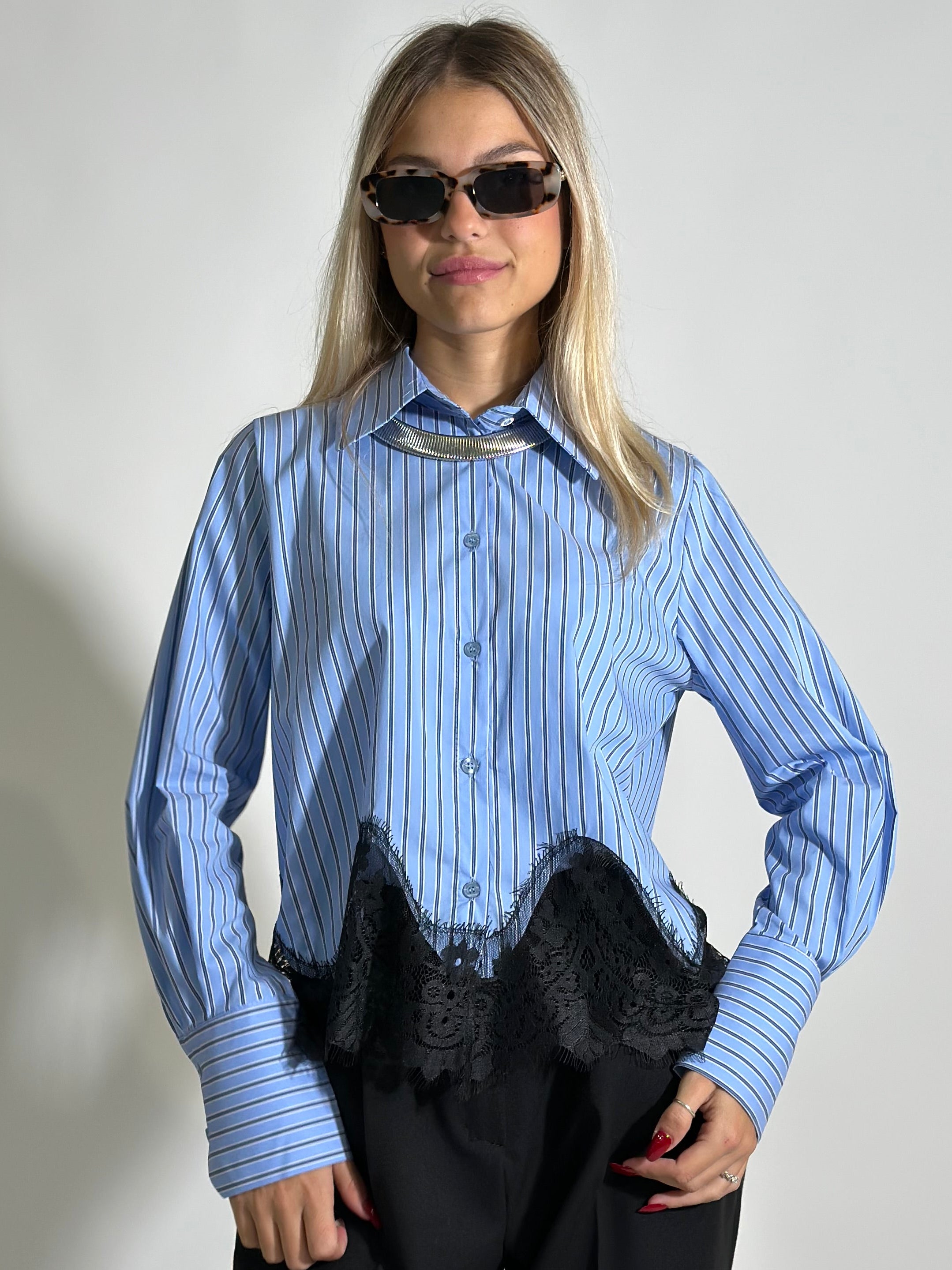 Camicia bastoncino pizzo 4793-R