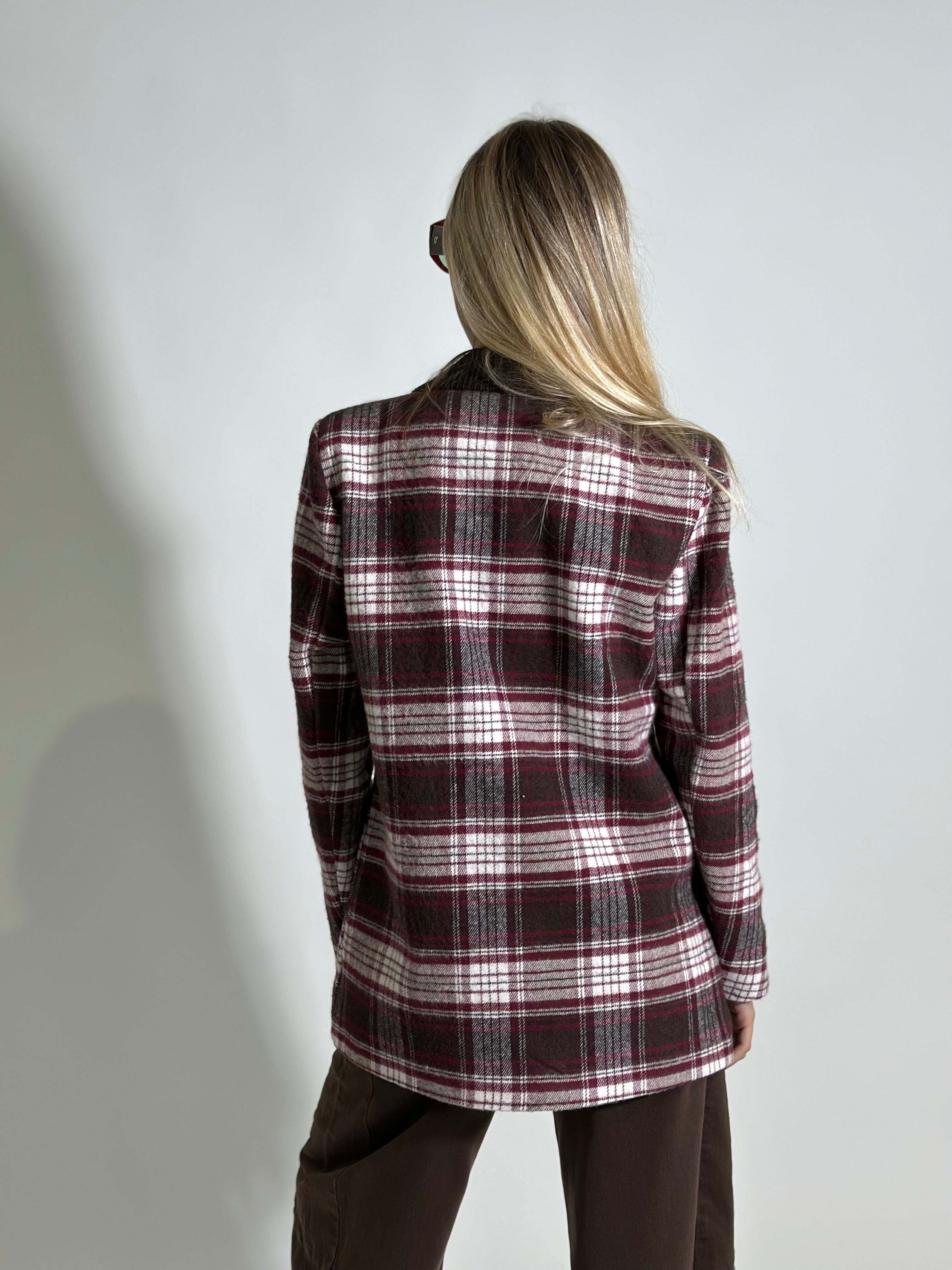 Giacca quadri 211026 BURGUNDY
