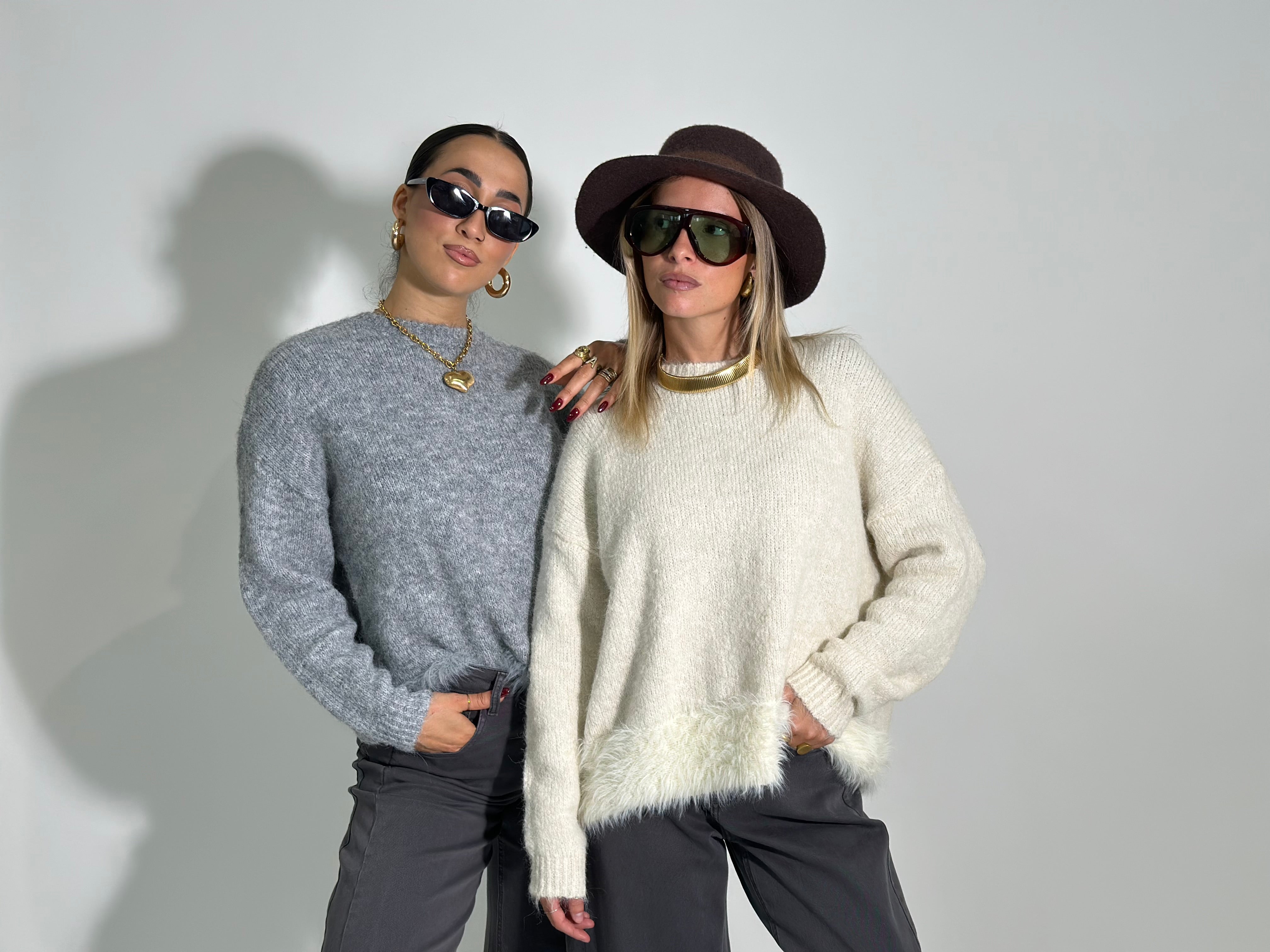 Maglia mohair J28133 GRIGIO