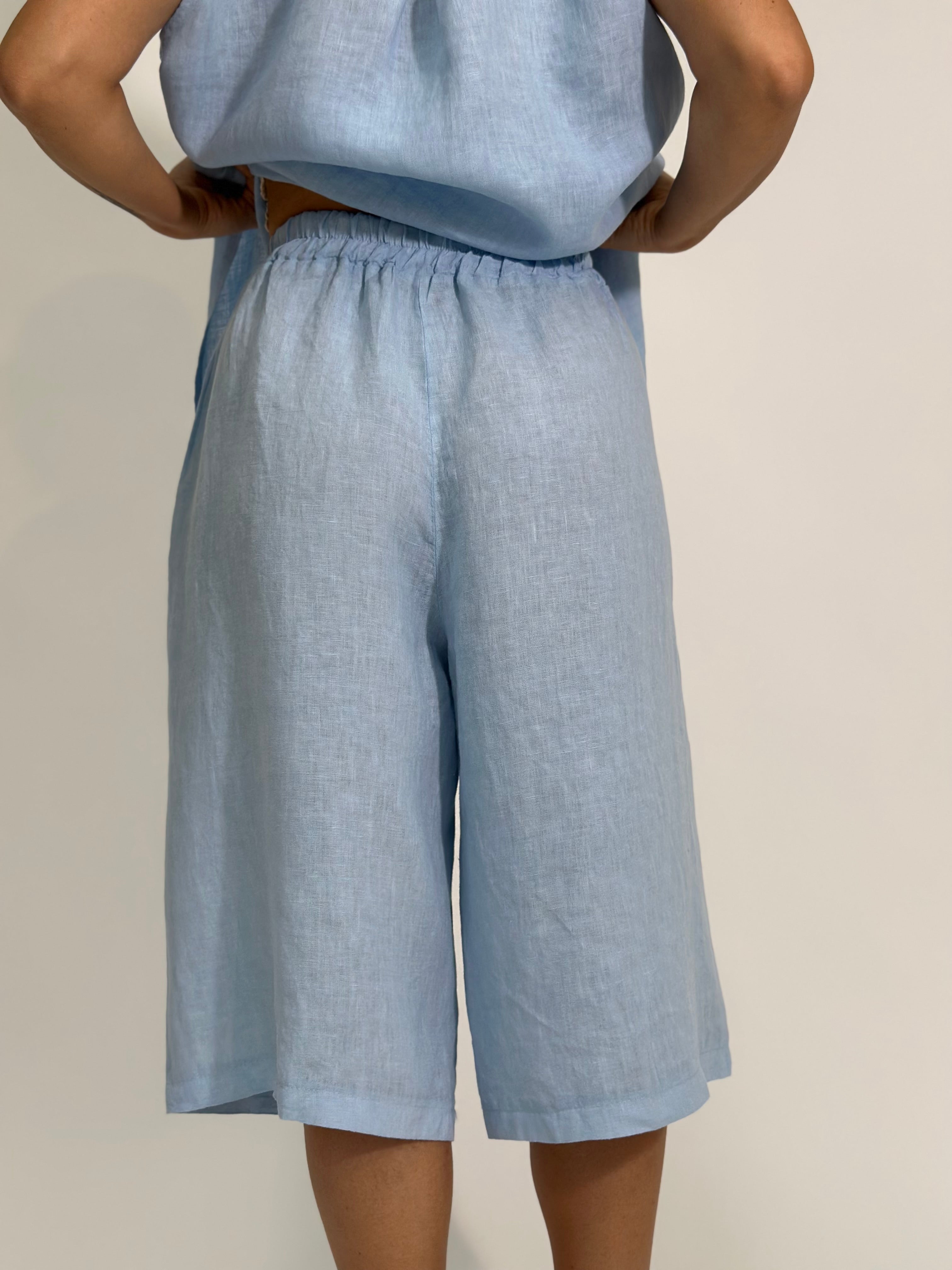 Bermuda maxi lino 7305 AZZURRO