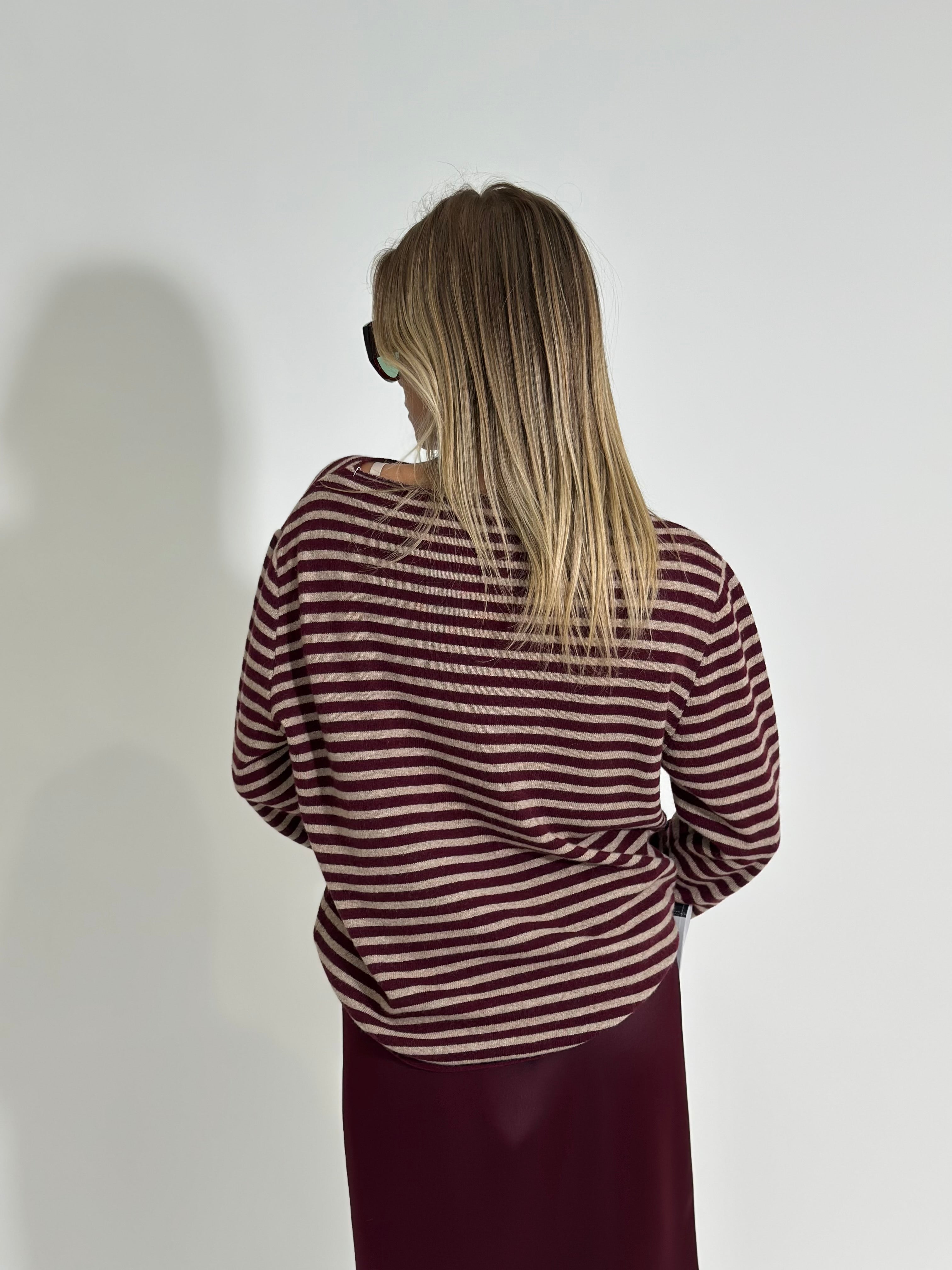 Maglia cashmere blend 6631 BURGUNDY