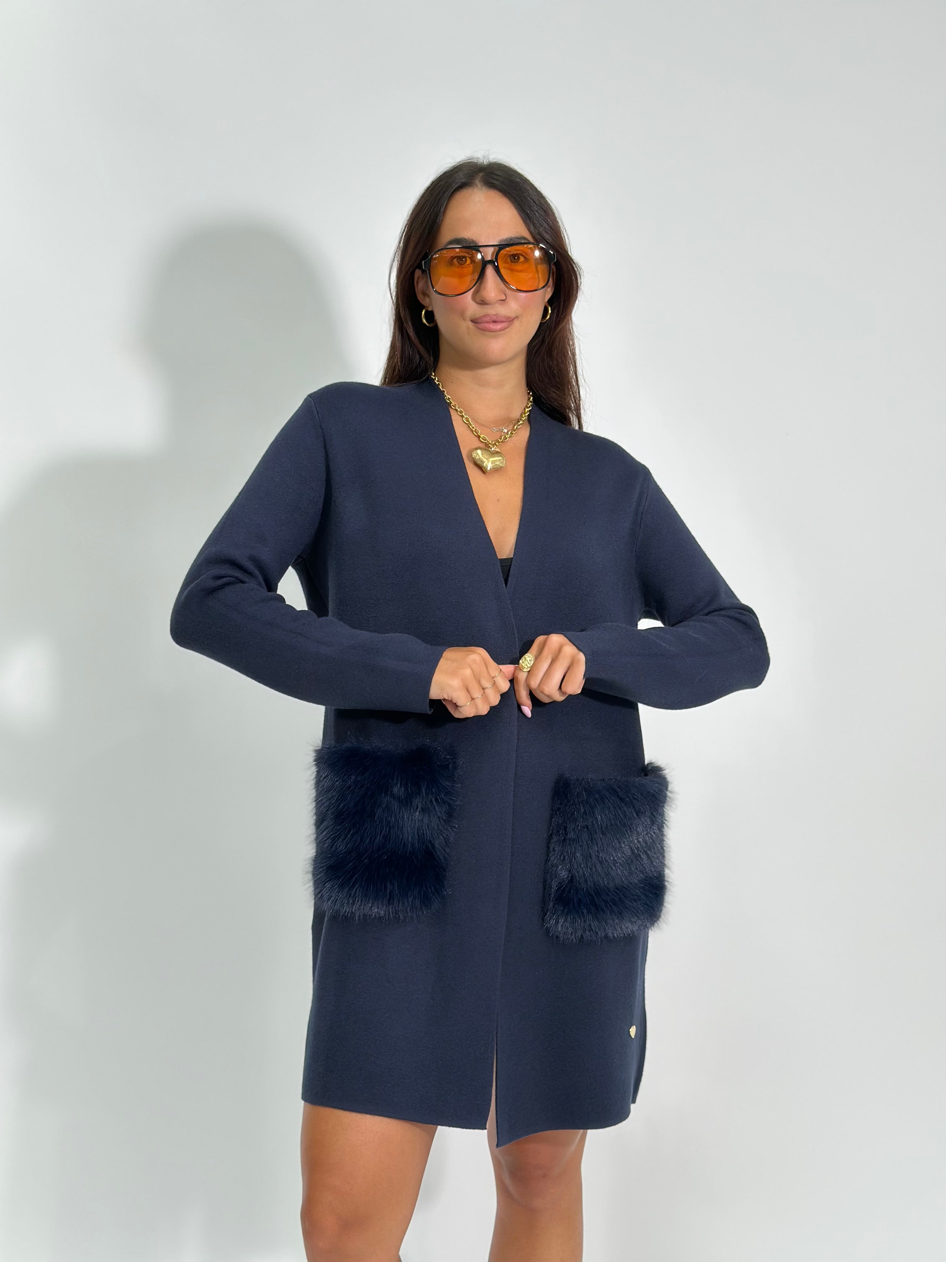 Cardigan tasche 60669 BLU