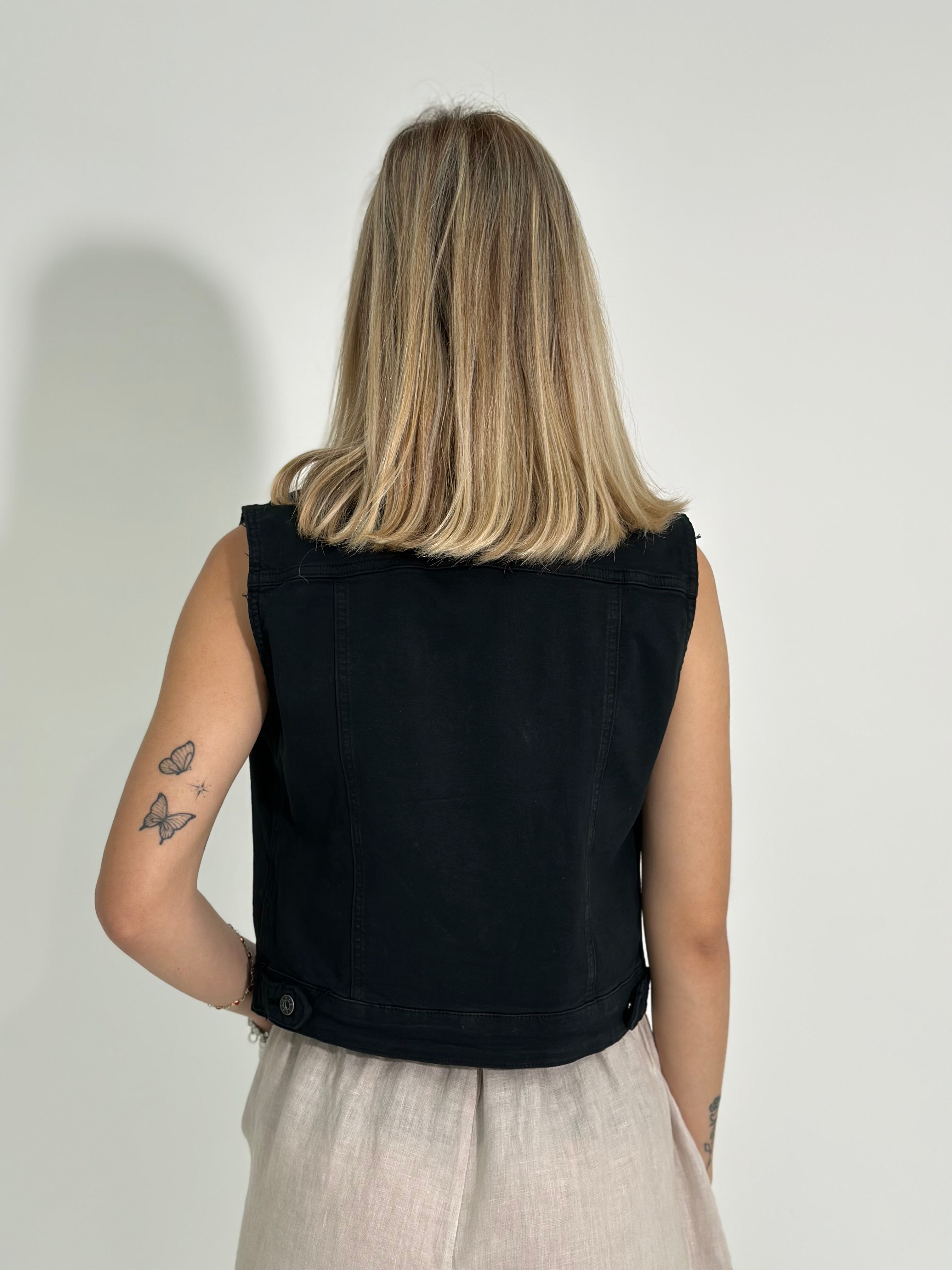 Gilet denim 9609-NERO