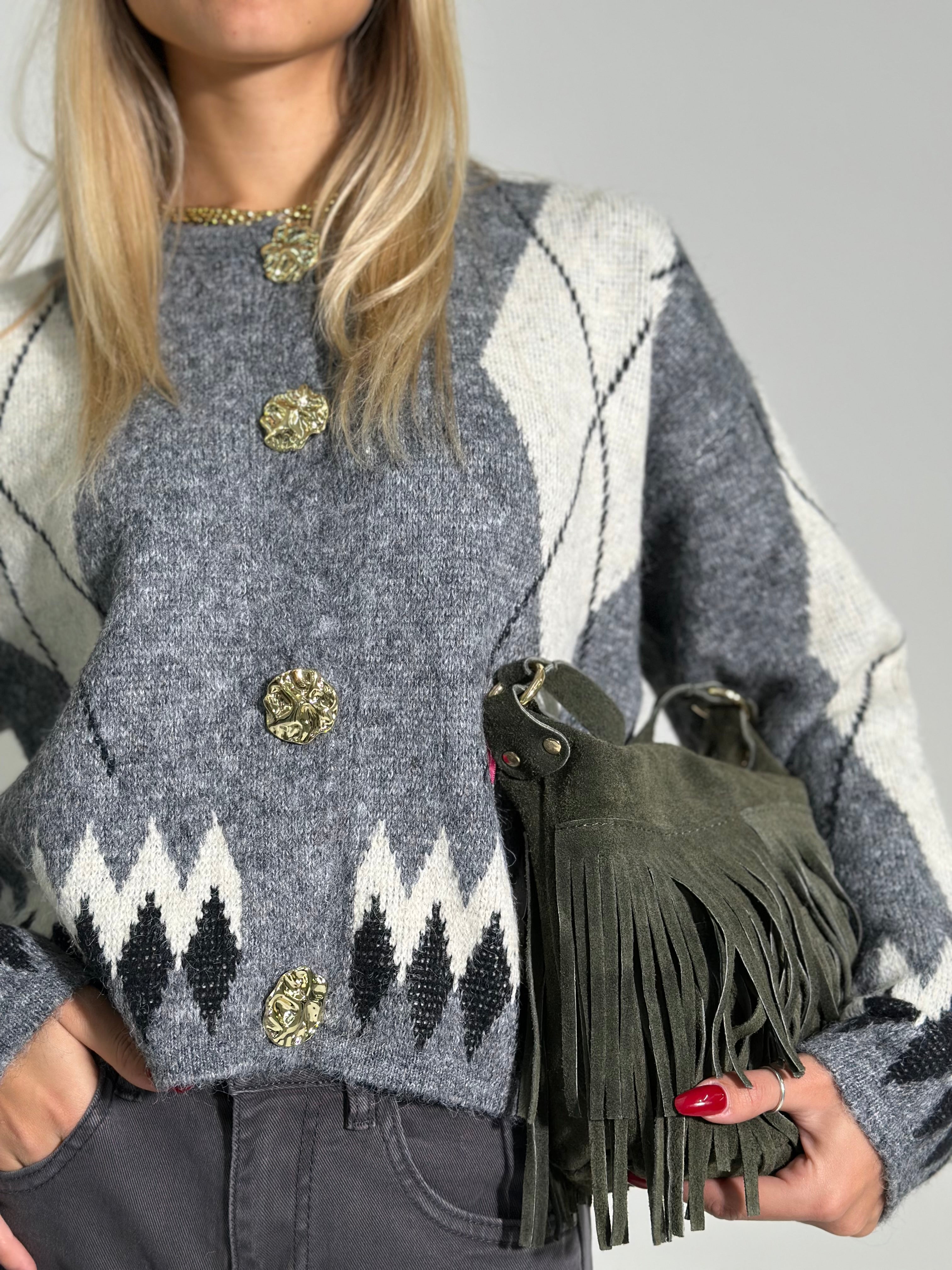 Maglia rombi 4872505 GRIGIO