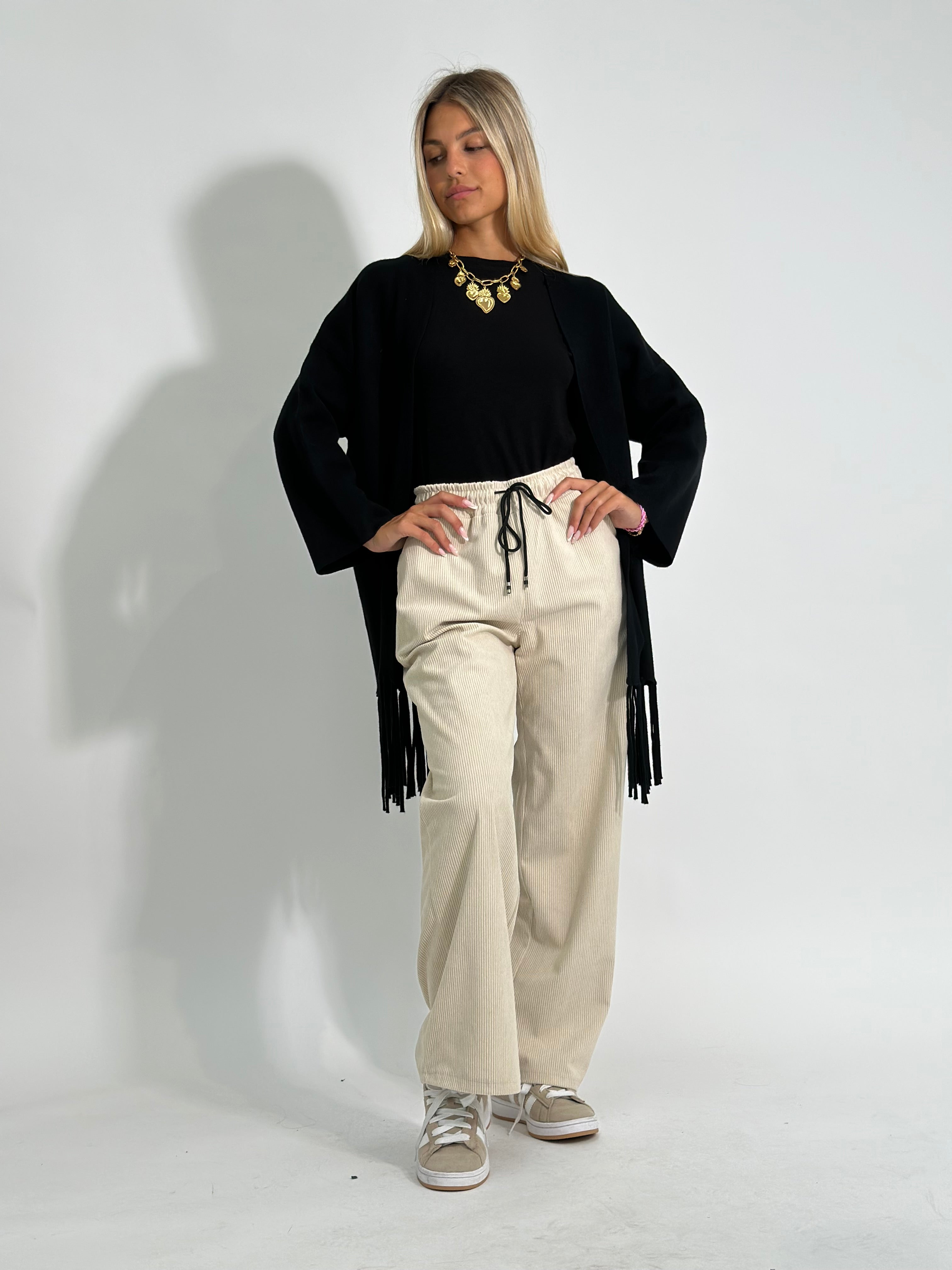 Pantalone velluto 25791 PANNA