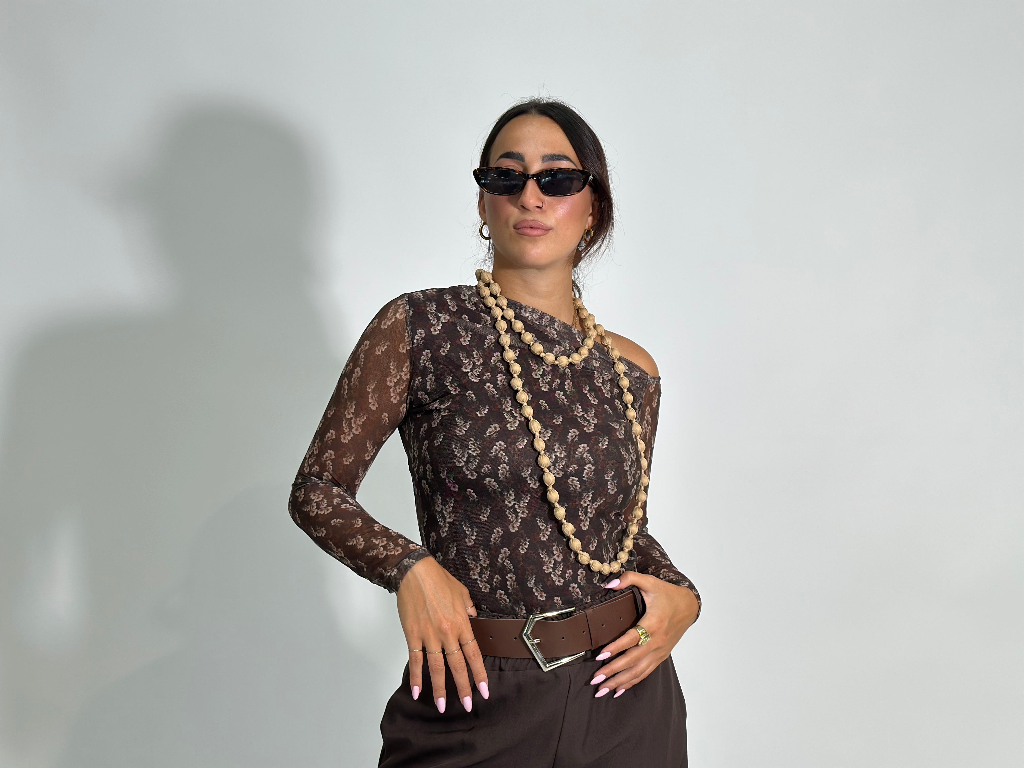 Maglia micro rete 11396 MARRONE