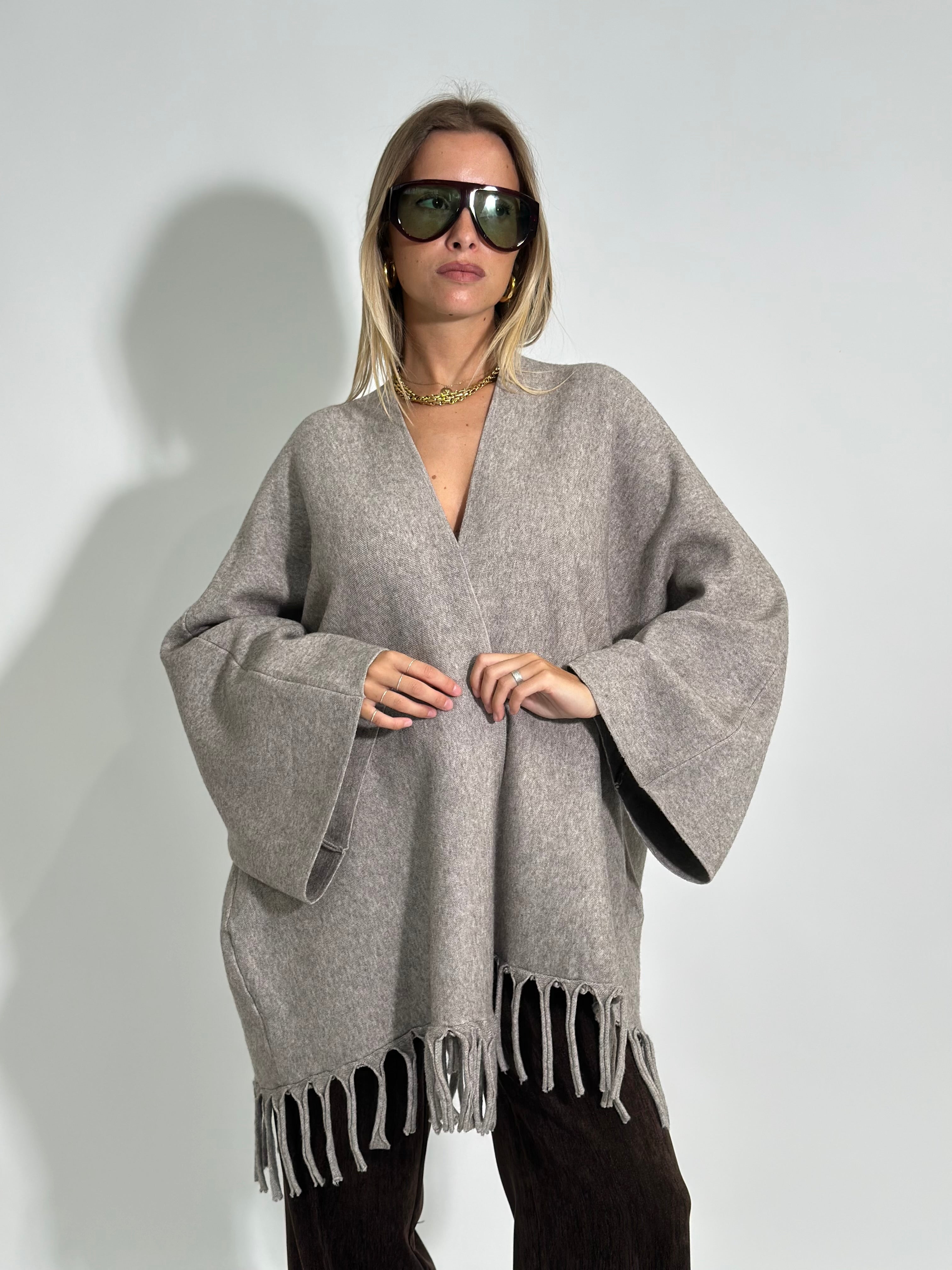 Cardigan frange 28109 TAUPE