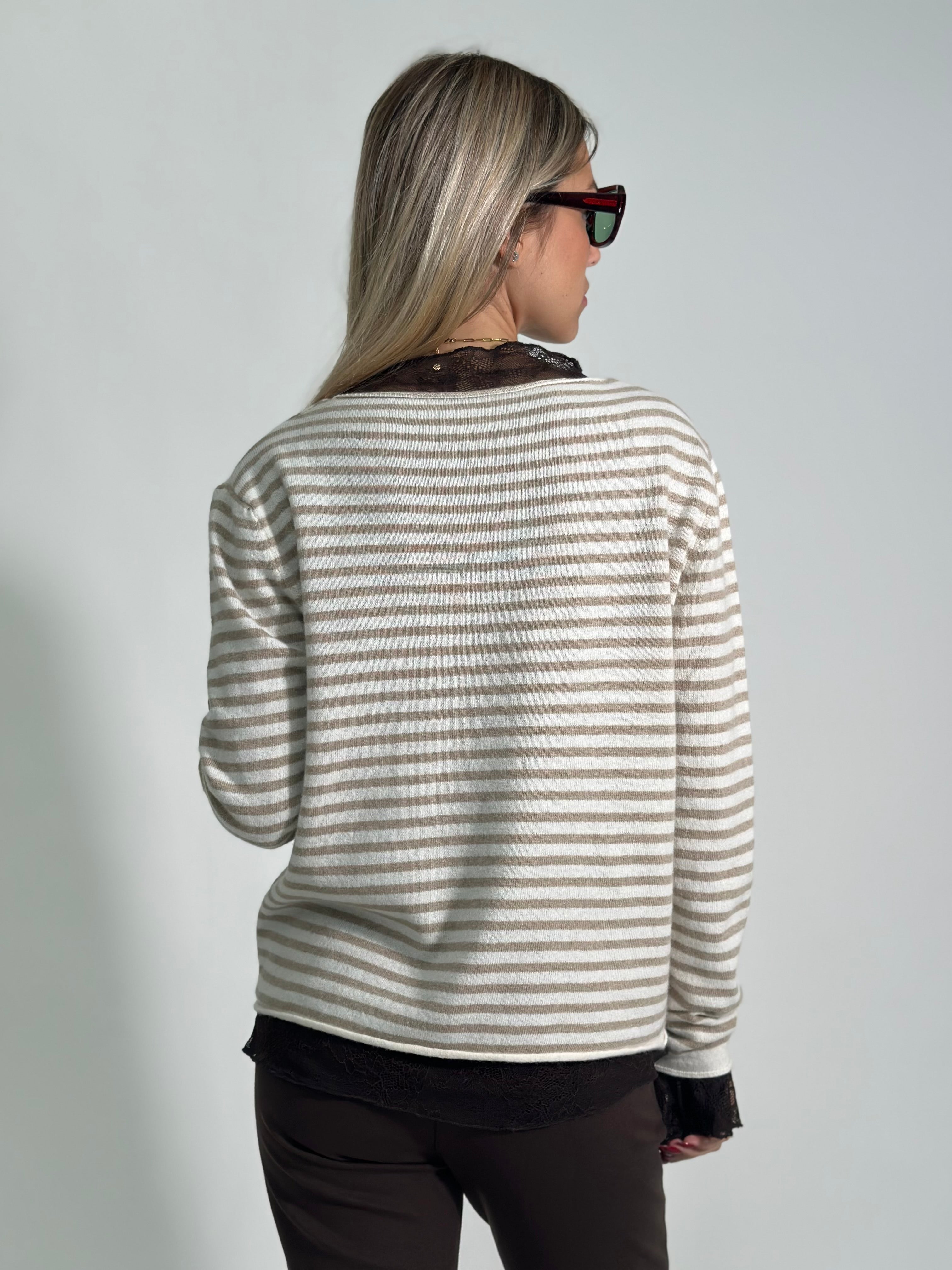 Maglia cashmere blend 6631 BEIGE