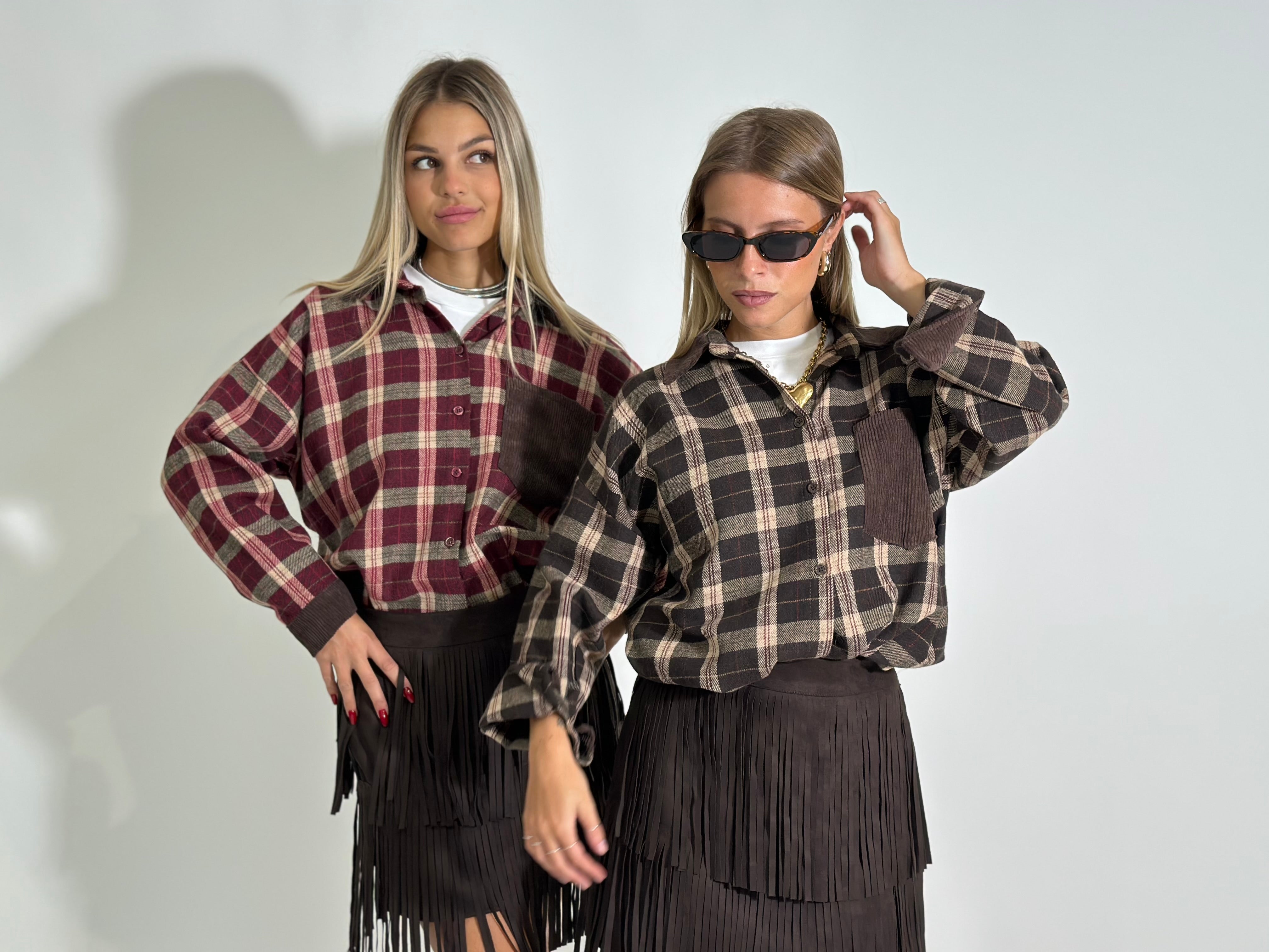Camicia check 25683-1 BURGUNDY