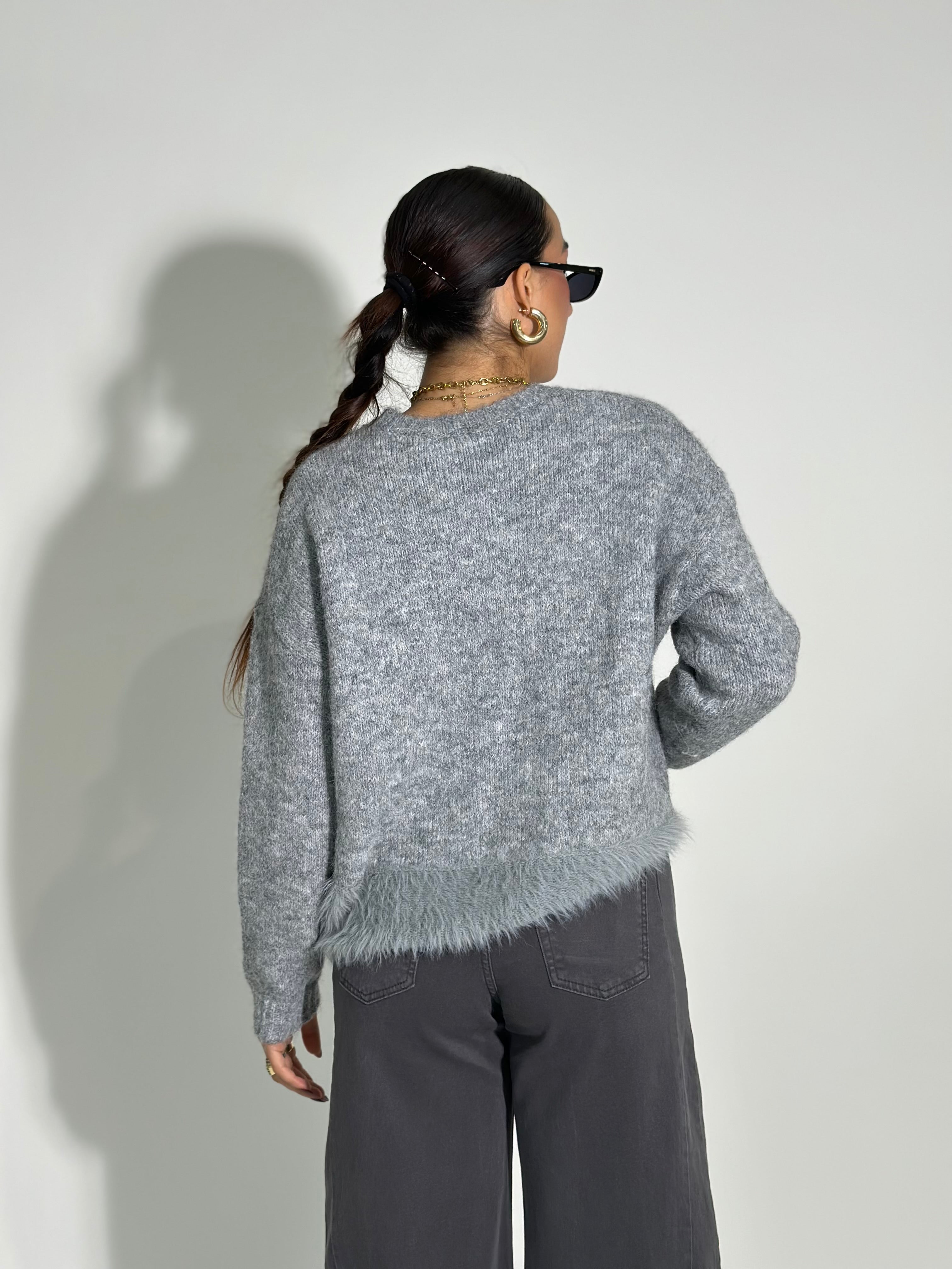 Maglia mohair J28133 GRIGIO
