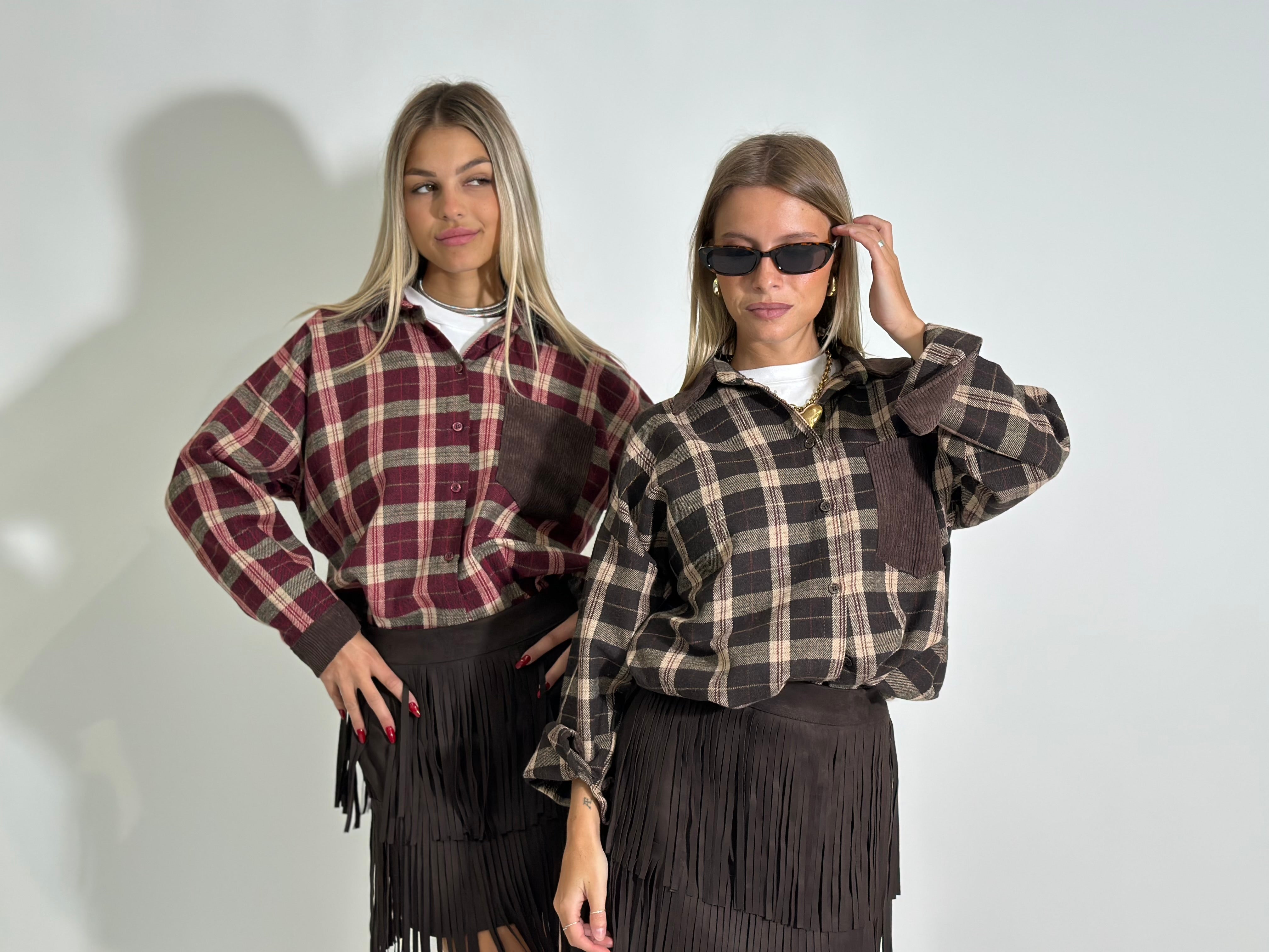 Camicia check 25683-1 MORO
