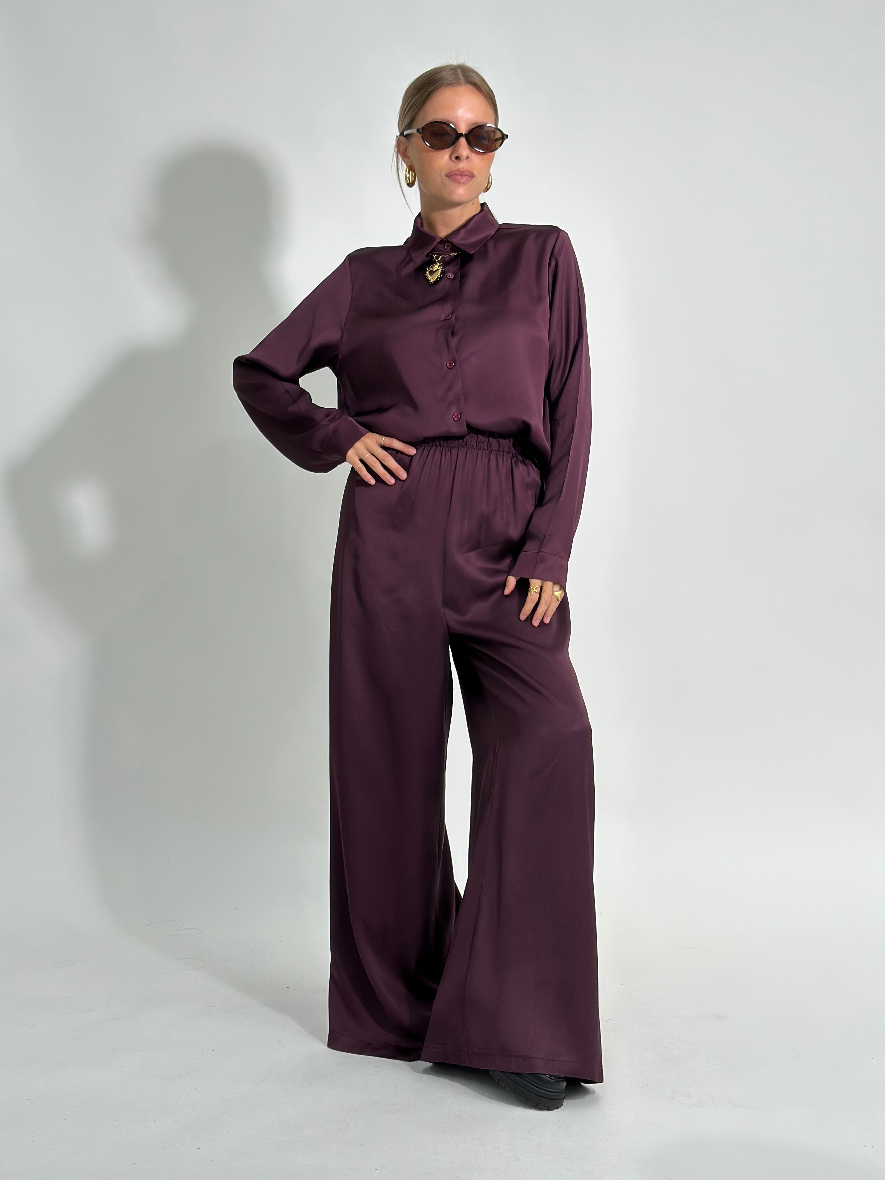 Camicia fluida 1081 BORDO'