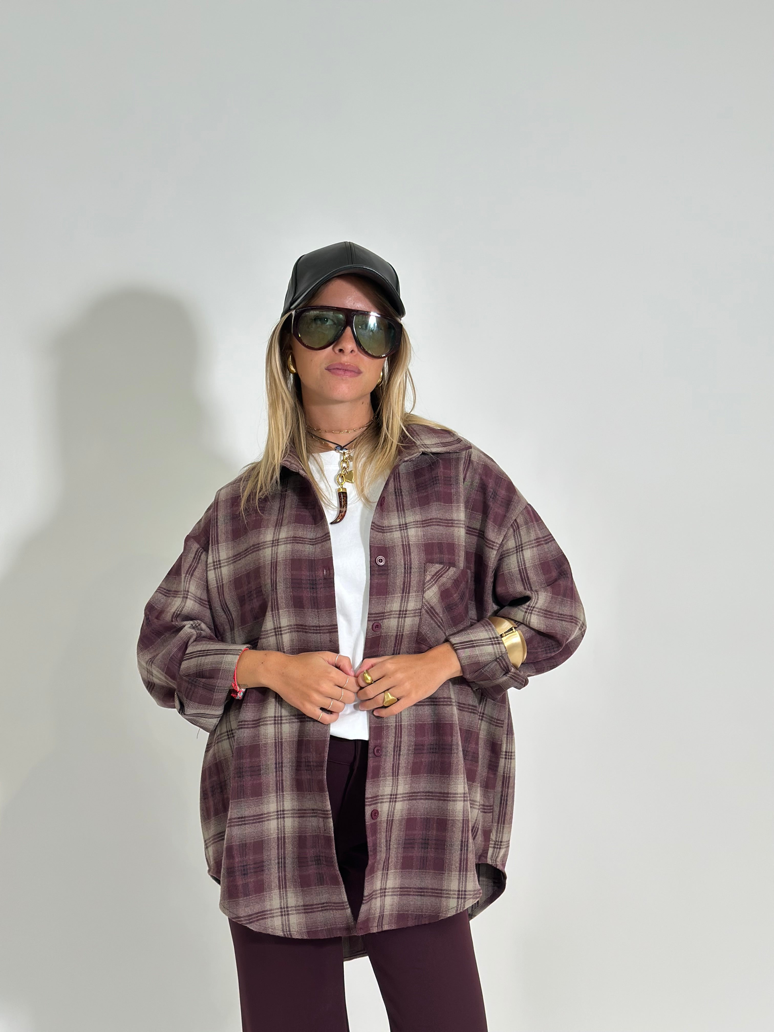 Camicia check 17183 BURGUNDY