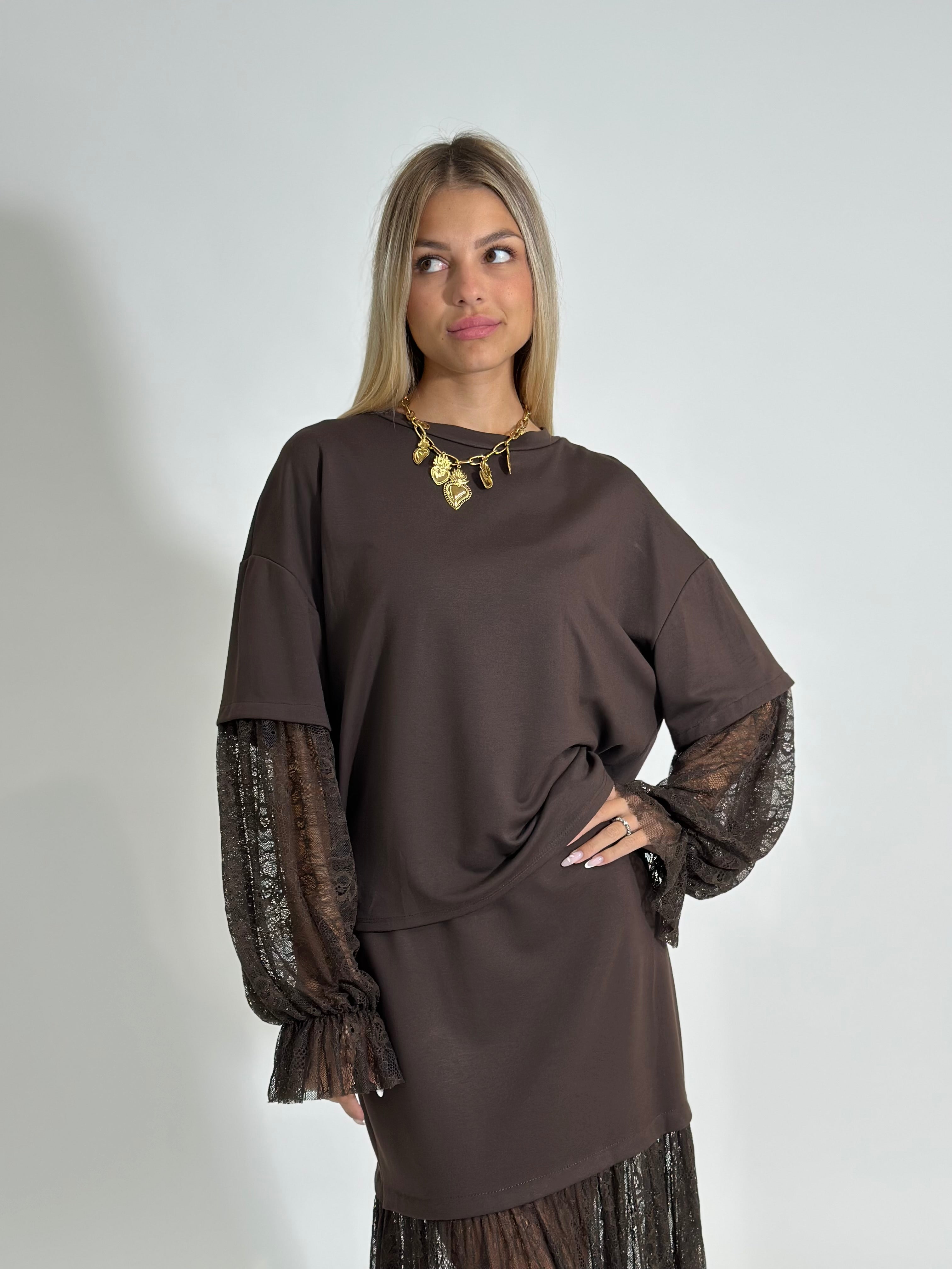 Maglia twin pizzo 55726 MORO