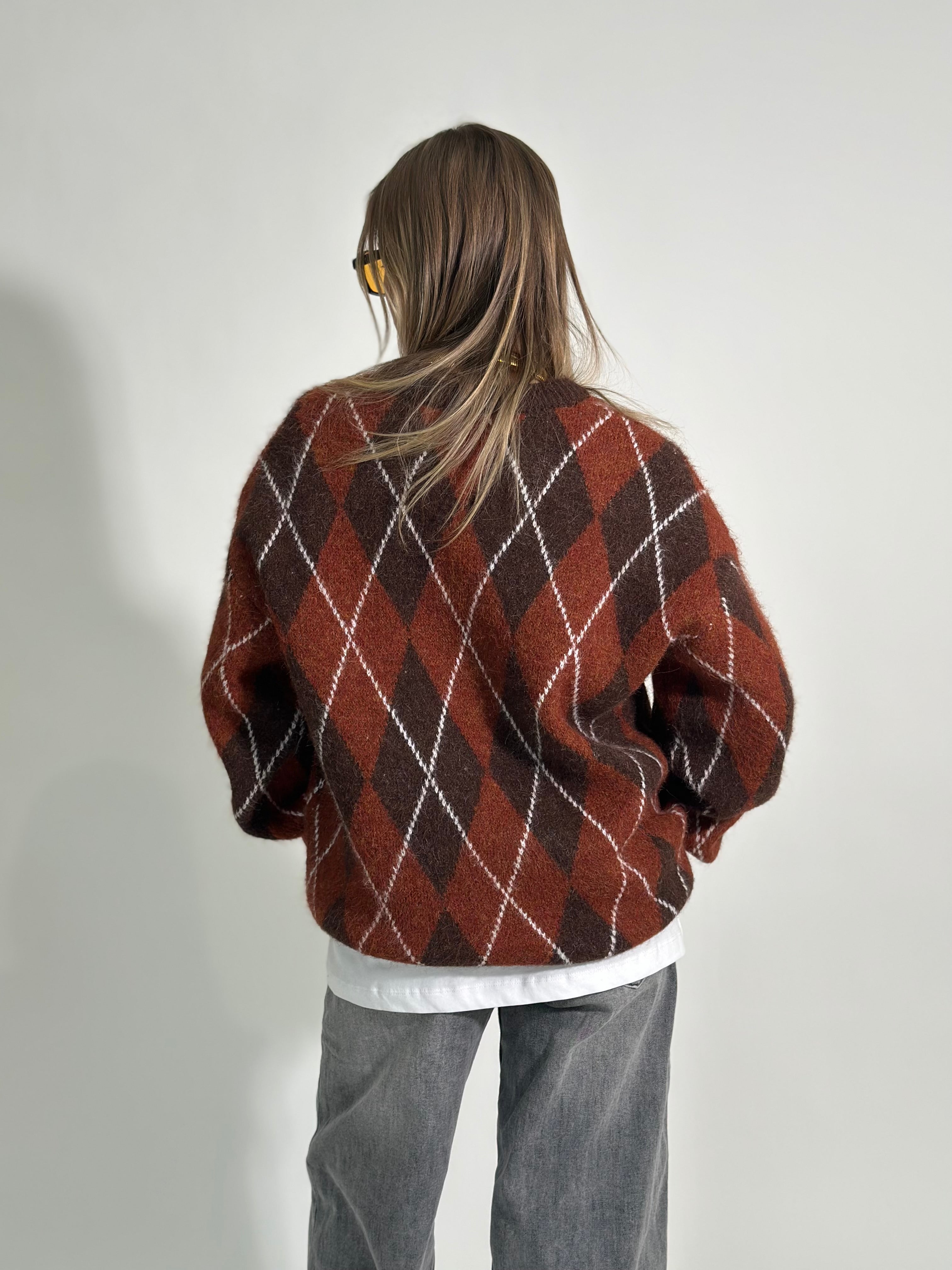 Maglia fluffy rombi 6651 CIOCCO