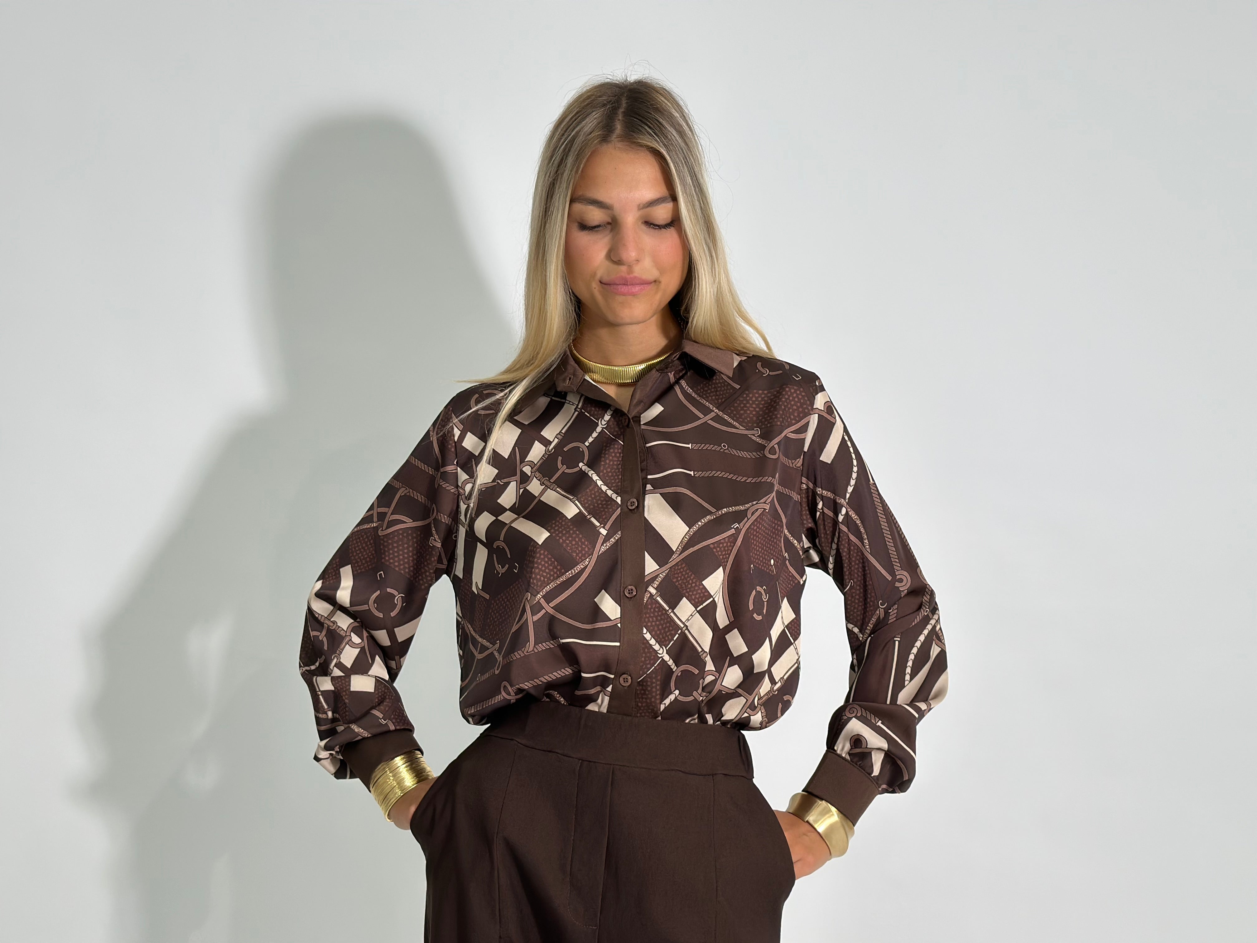 Camicia fantasia 867233 MORO