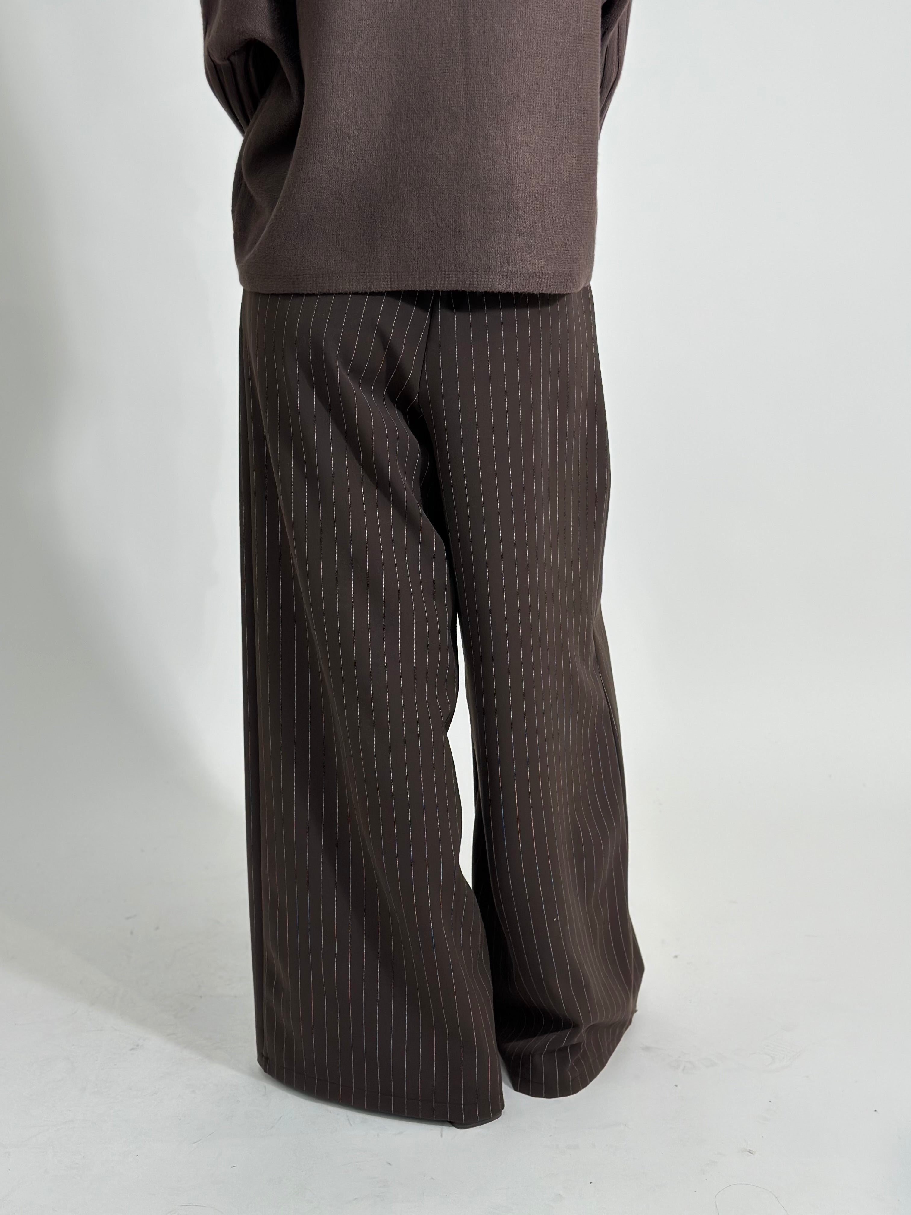 Pantalone gessato 7158 MORO