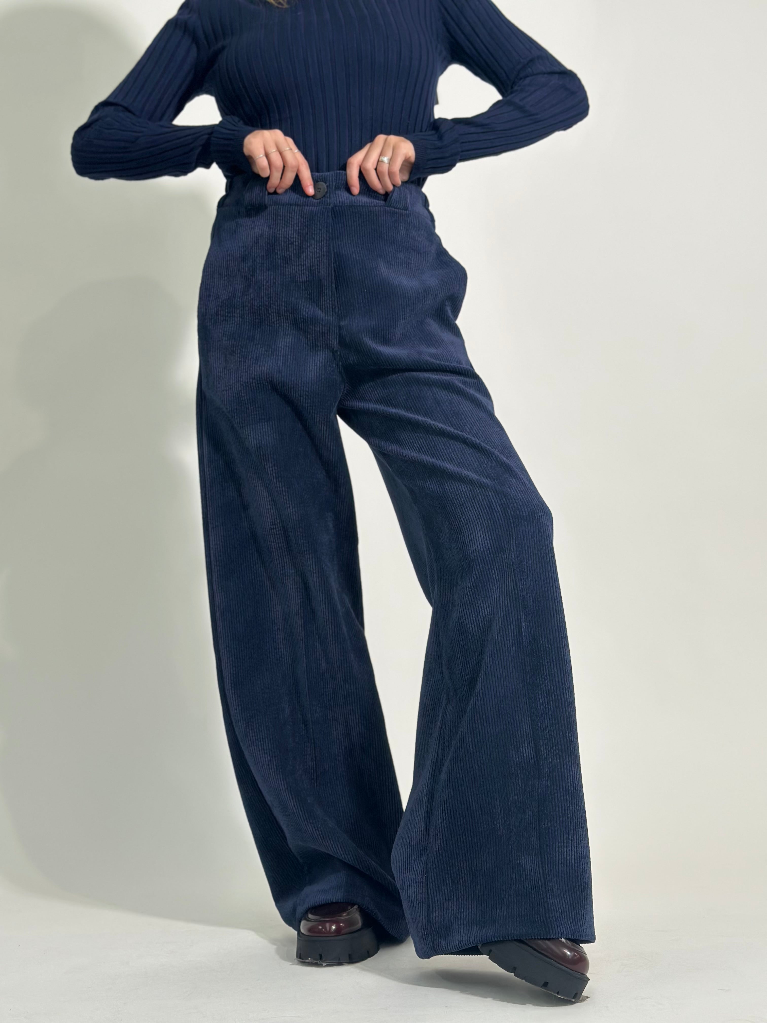 Pantalone velluto 3570 BLU