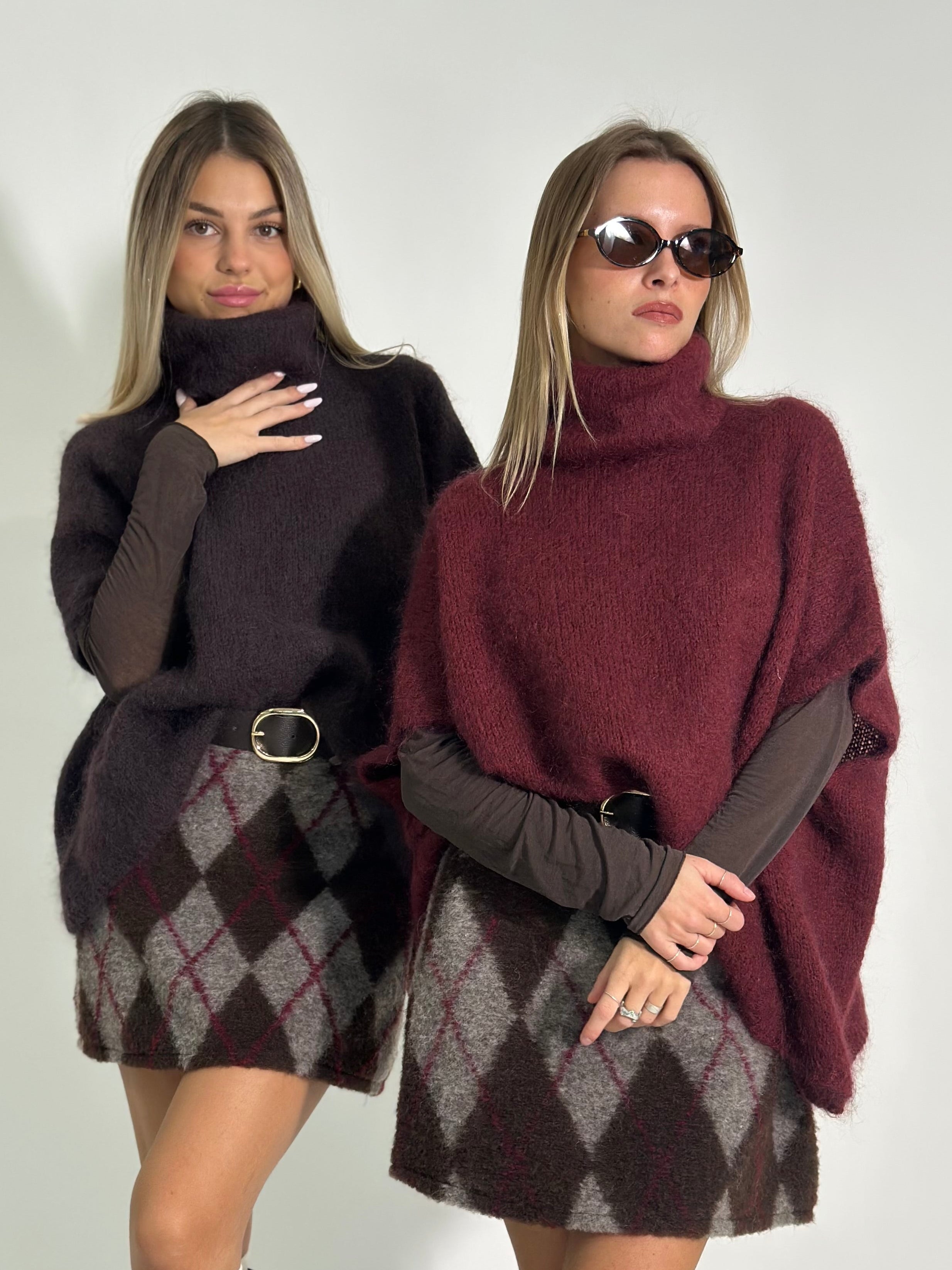 Maglia poncho mohair 5809